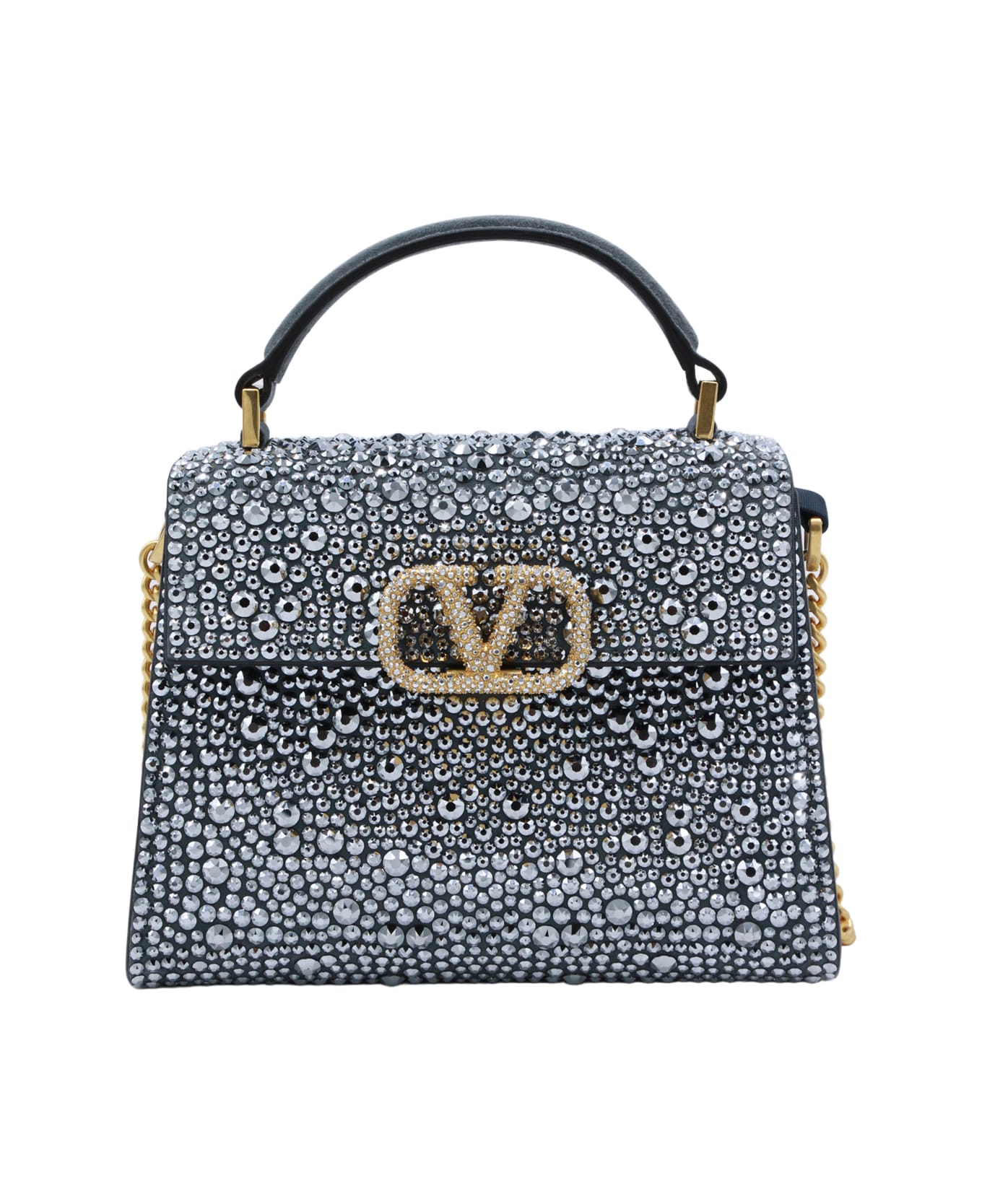 Valentino Garavani Crystal Vsling Small Top Handle Bag