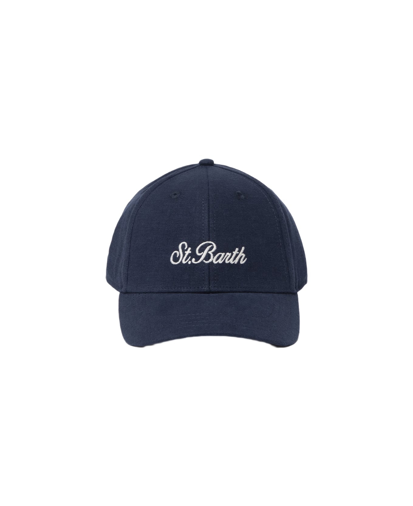 MC2 Saint Barth Linen Embroidered Ball Cap Catcher - BLUE