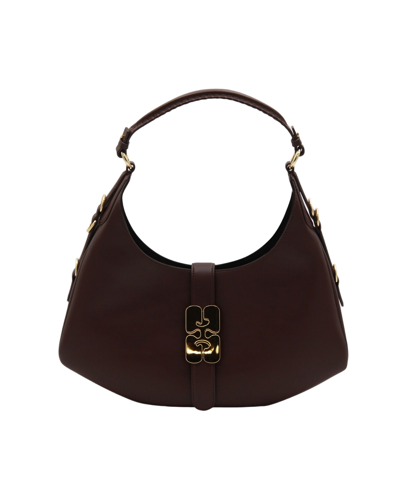 Ganni Brown Shoulder Bag - CHICORY COFFEE