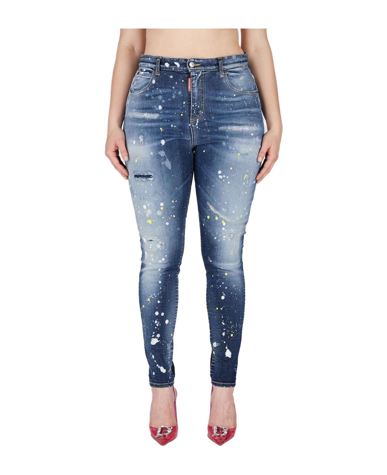 Dsquared2 'high Waist Twiggy' Jeans - Blue navy ボトムス