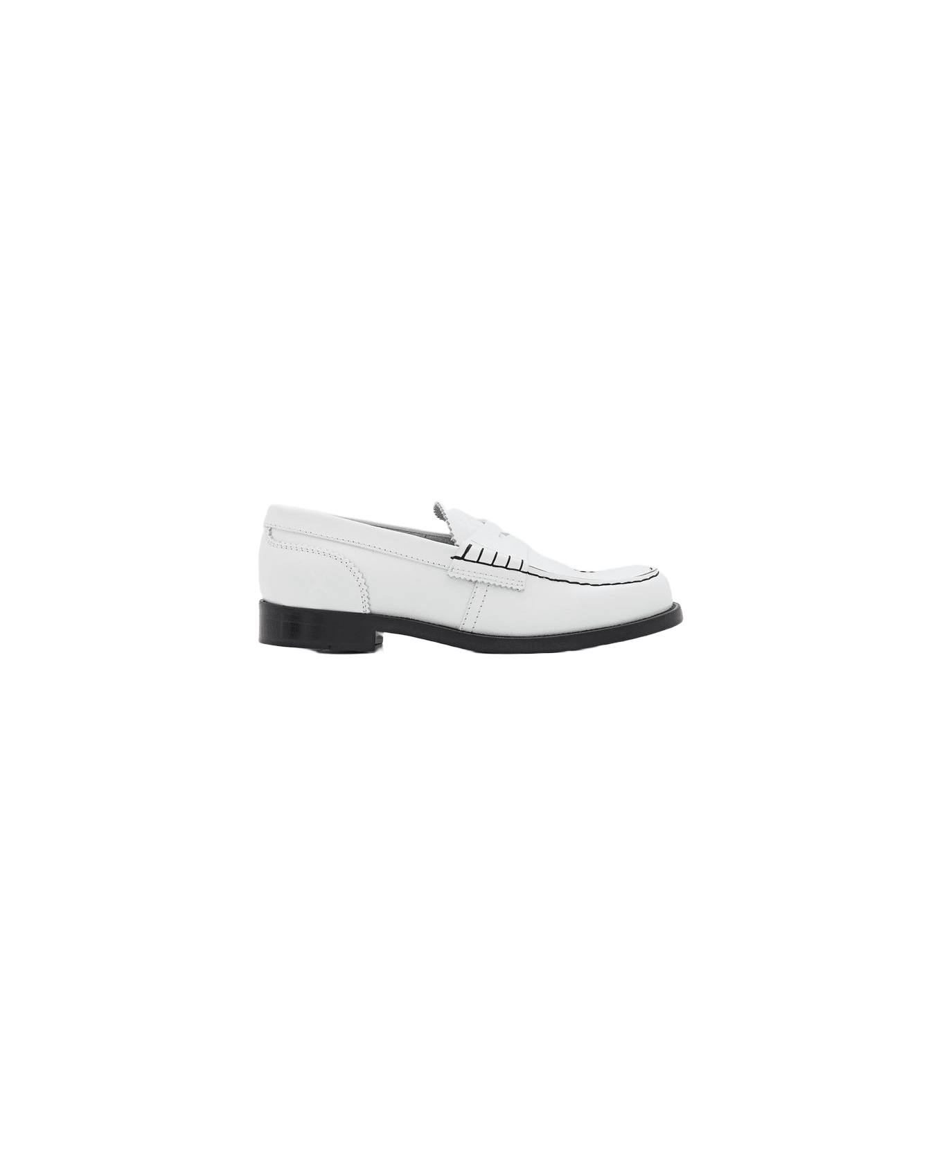 College Leather Moccassin - White