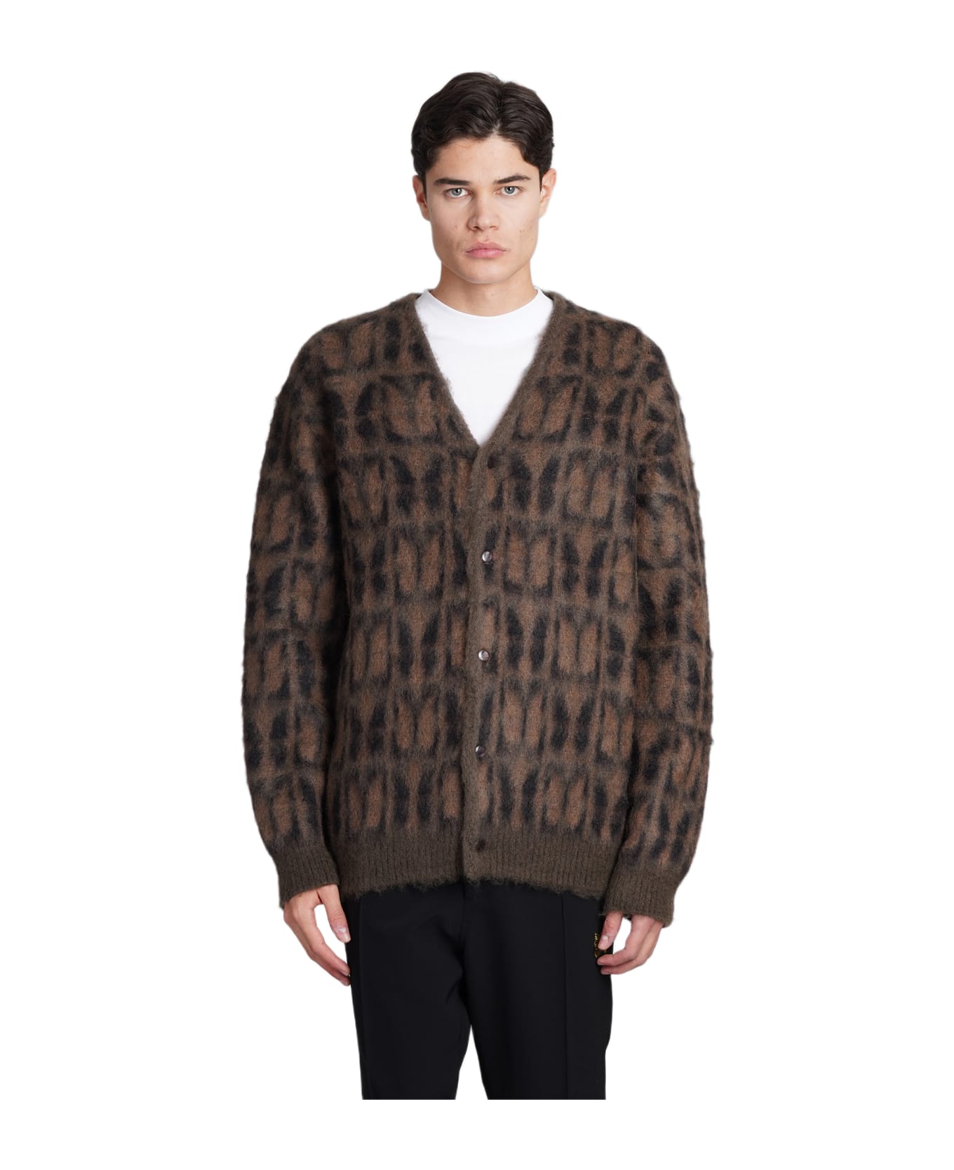 Needles Cardigan In Green Mohair - green