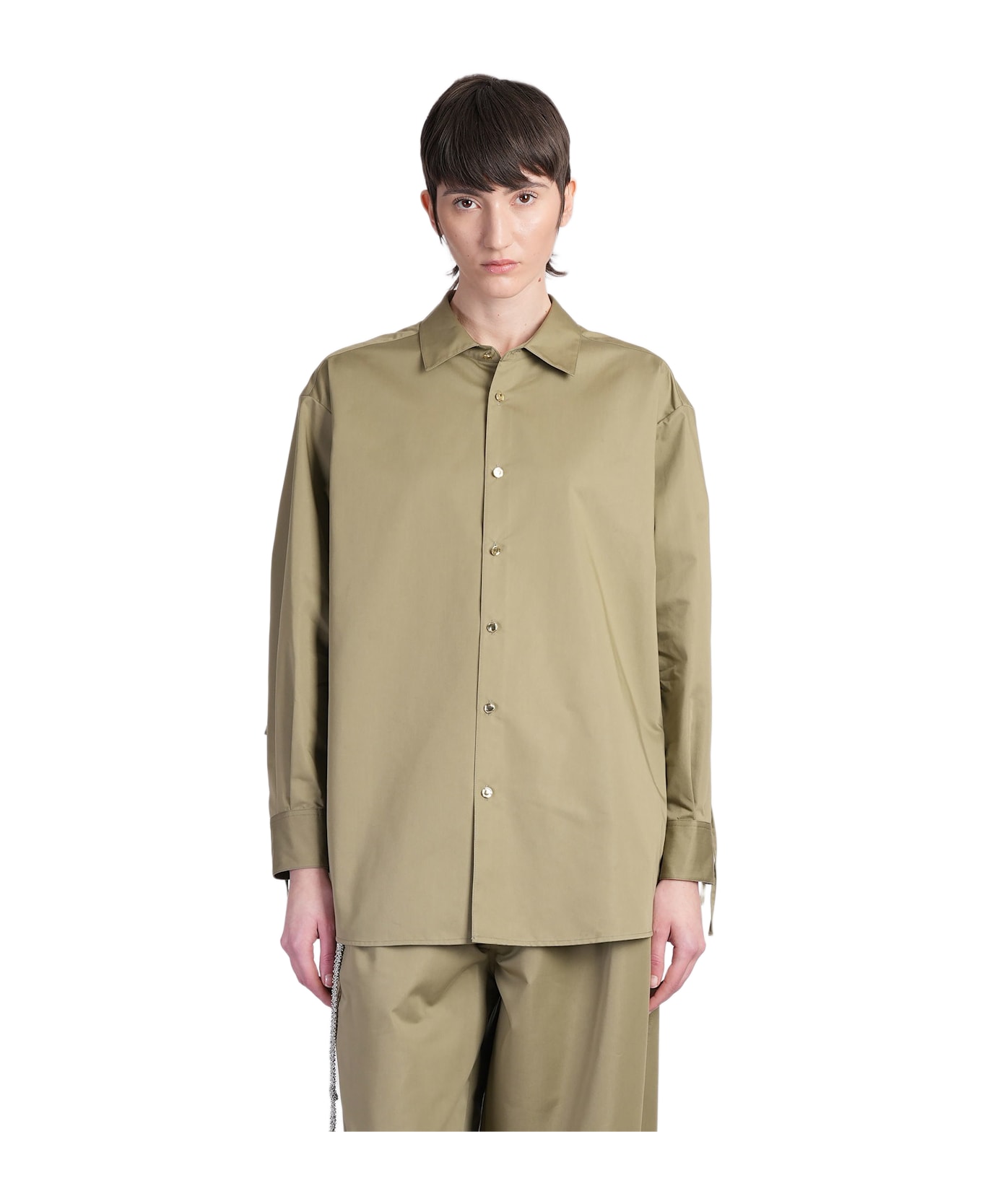 DARKPARK Keanu Shirt In Green Cotton - MILITARY GREEN