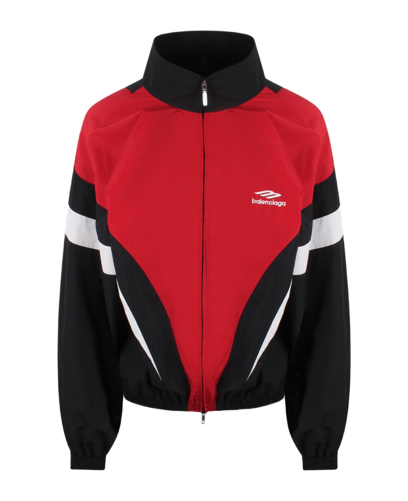 Balenciaga 3b Sports Icon Off Shoulder Tracksuit Jacket - Black
