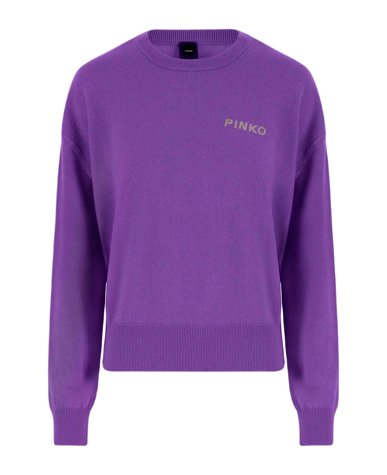 Pinko Wool And Cashmere Logo Sweater - Purple