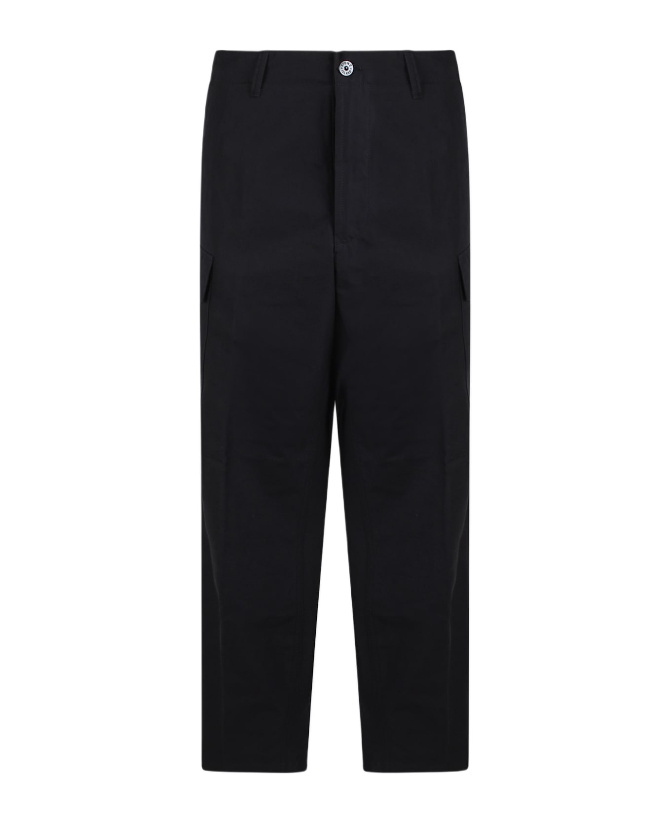 Stone Island Black Cotton Pants - Black
