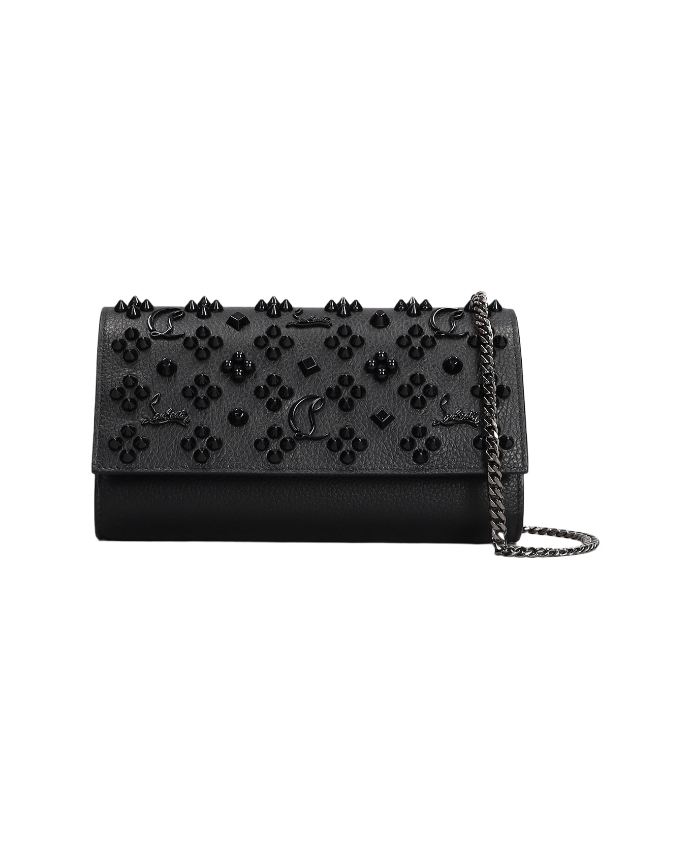 Christian Louboutin Paloma Clutch In Black Leather - Black ショルダーバッグ