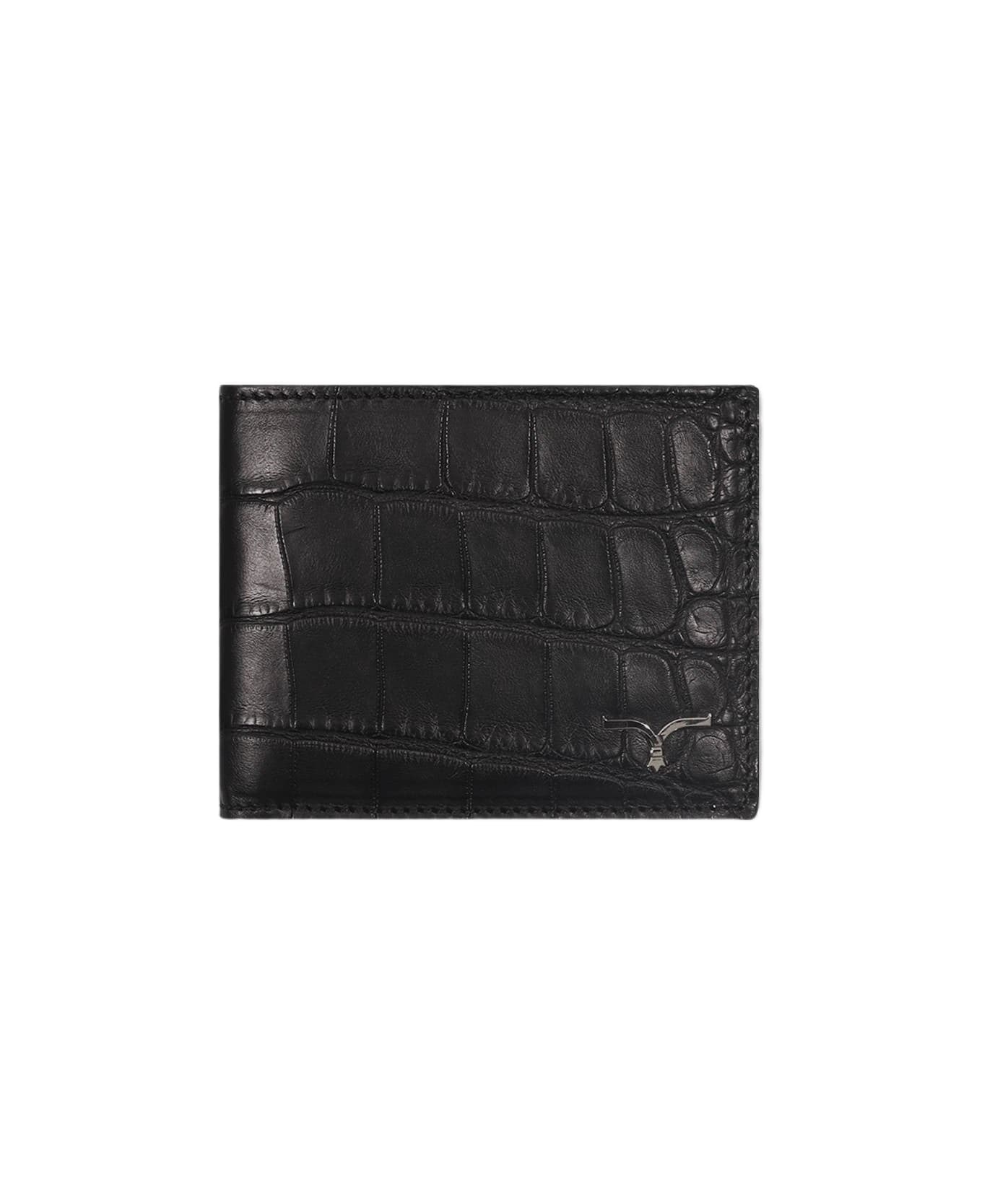 Larusmiani Alligator Wallet Holding Wallet - Black