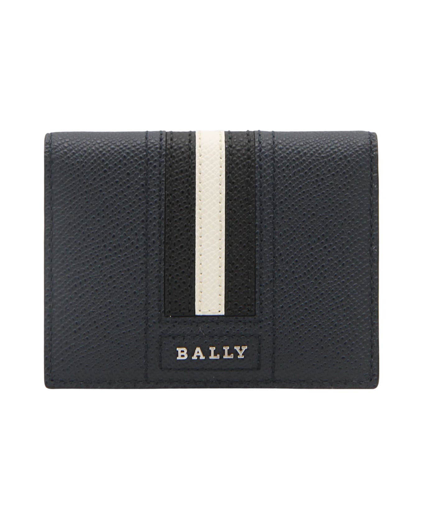 Bally Navy Blue, White And Black Leather Wallet - NEW BLUE