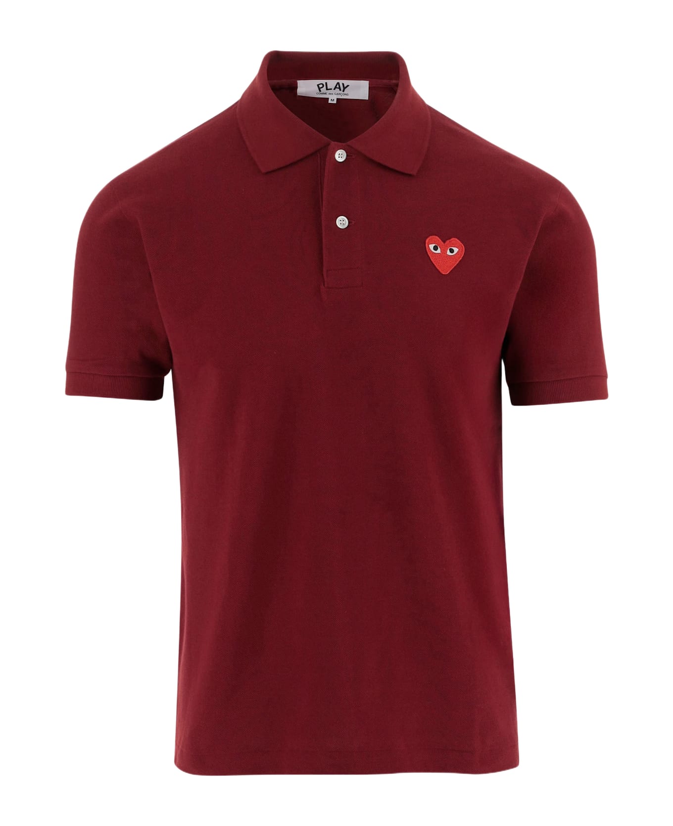 Comme des Garçons Play Cotton Polo Shirt With Logo - Bordeaux