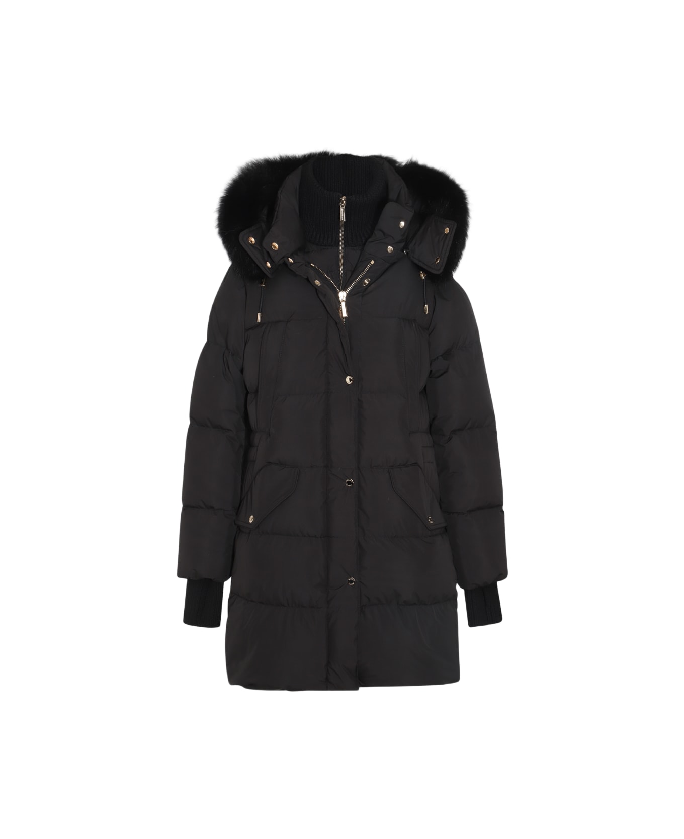 Moorer Black Wool Down Jacket - Black