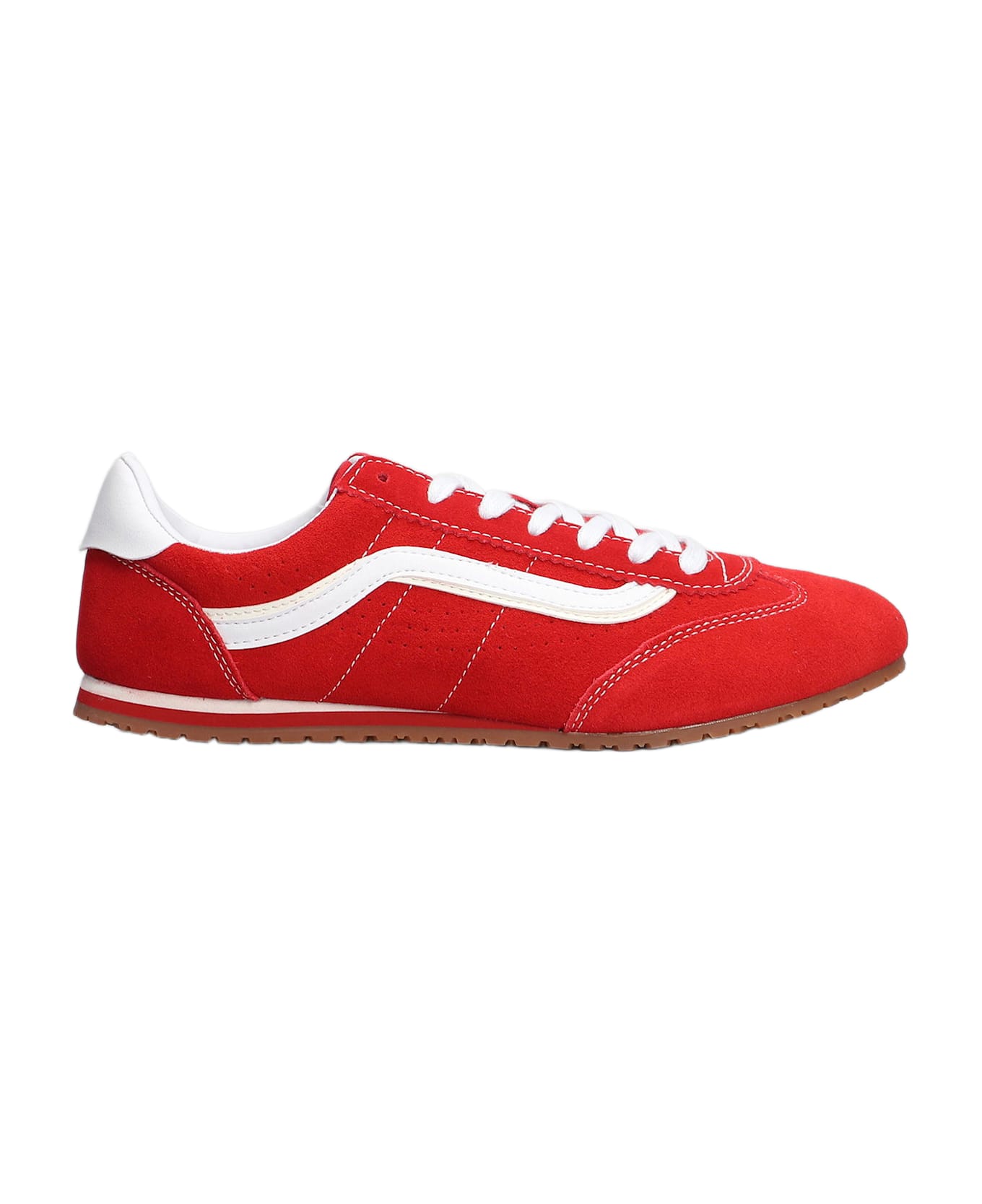 Vans Super Lowpro Sneakers In Red Suede - red