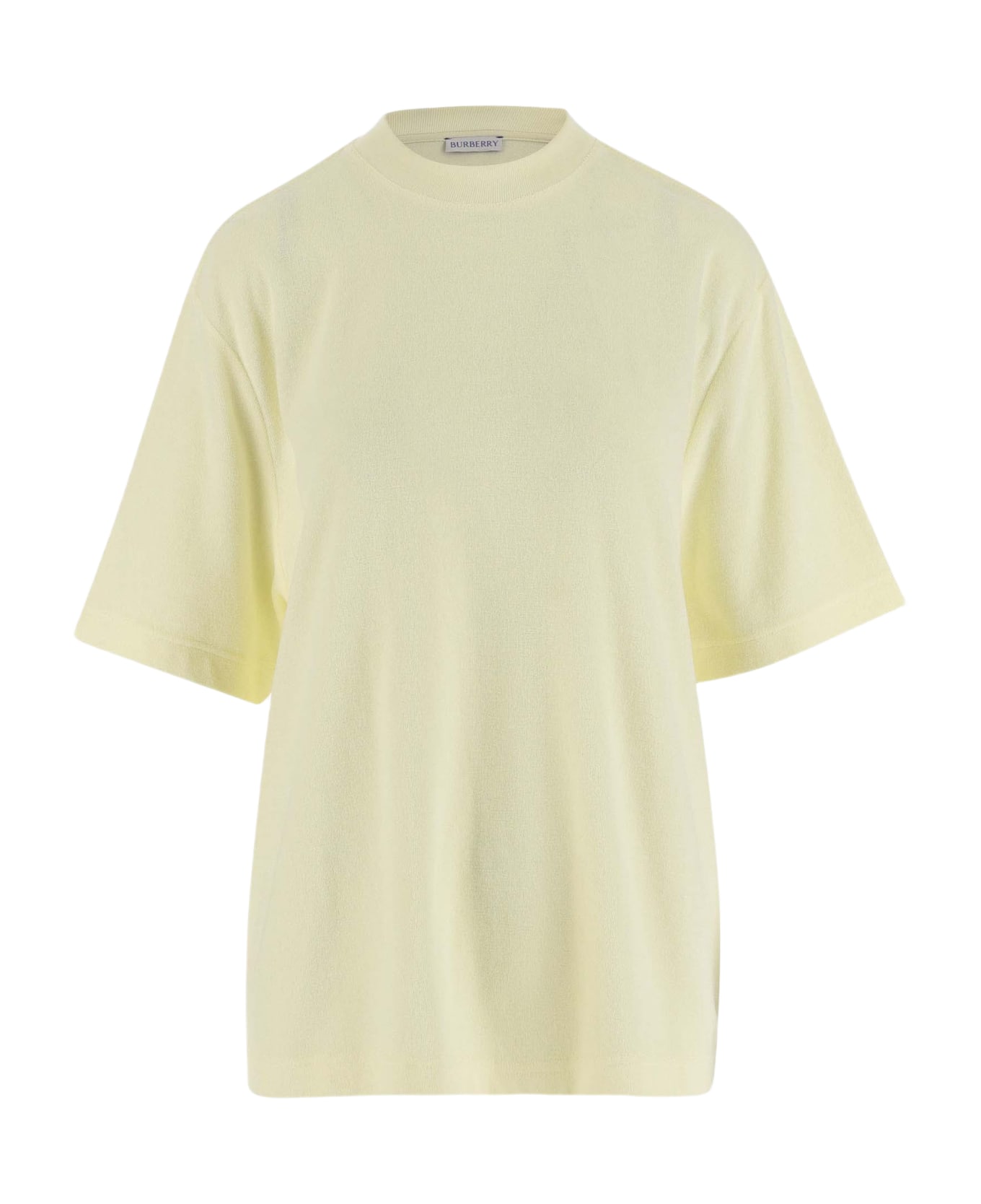 Burberry Cotton Terry T-shirt With Ekd - Yellow