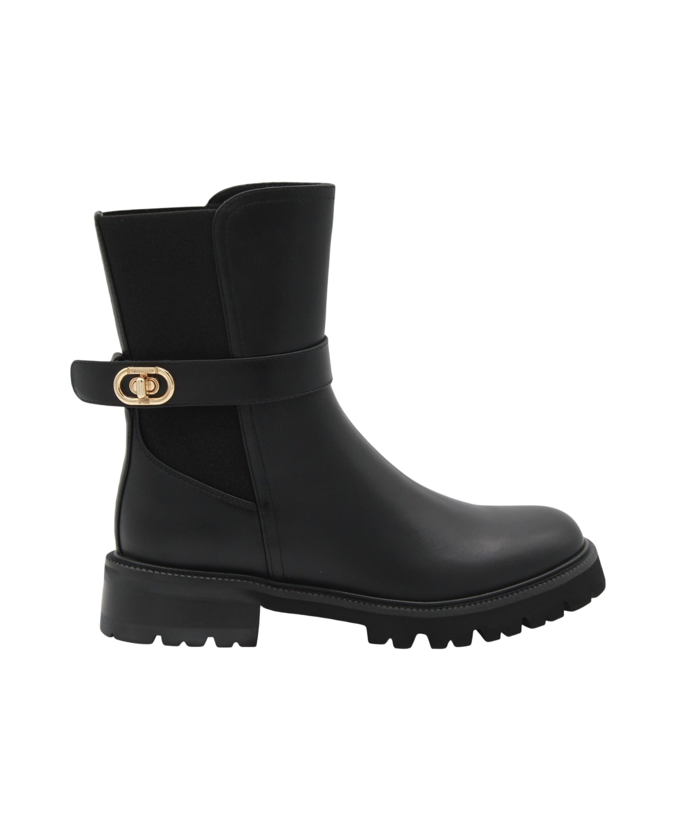 TwinSet Black Leather Boots - Black