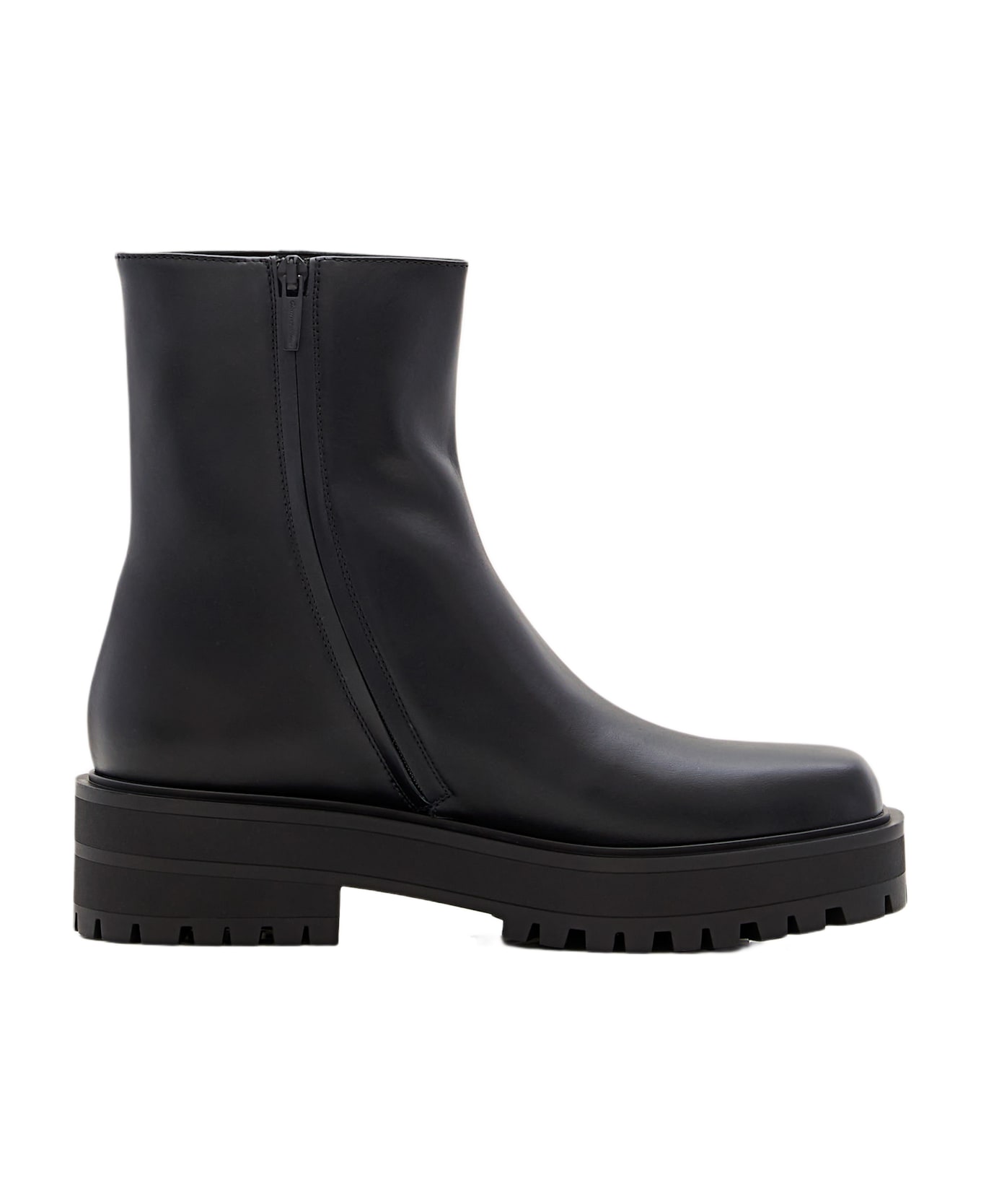 Gianvito Rossi Leather Combat Boots - Black