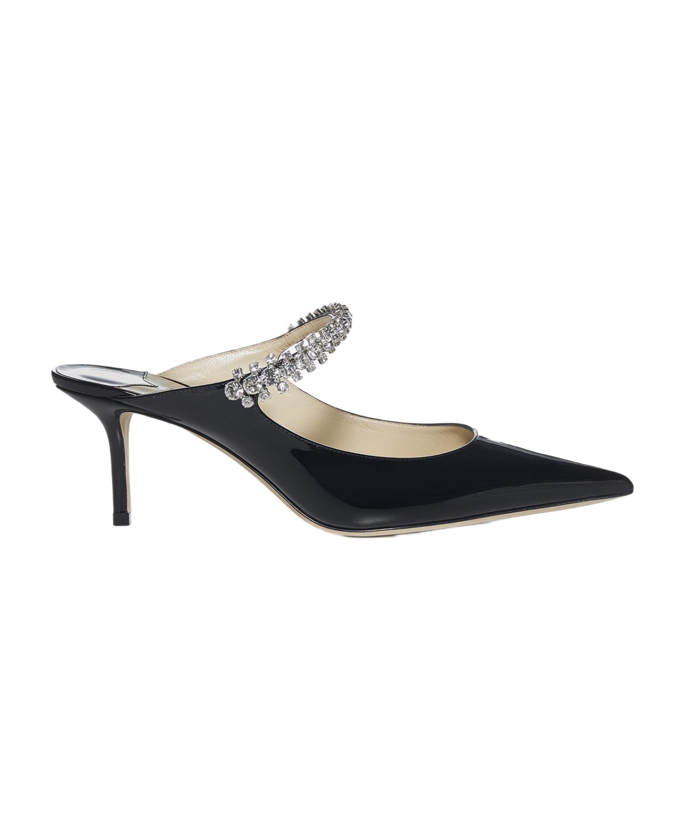 Jimmy Choo Bing 65 Crystals-strap Patent Leather Mules