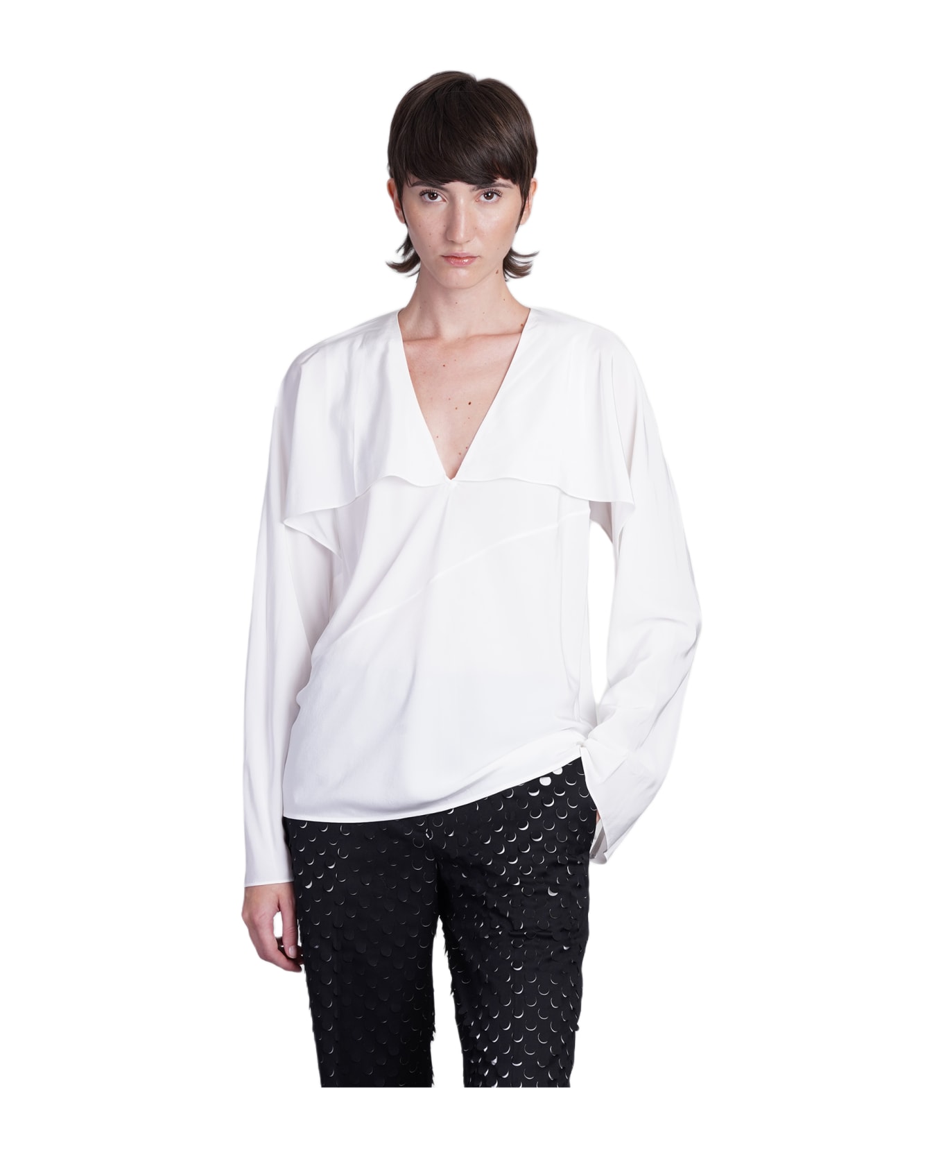 Helmut Lang Blouse In White Silk - white