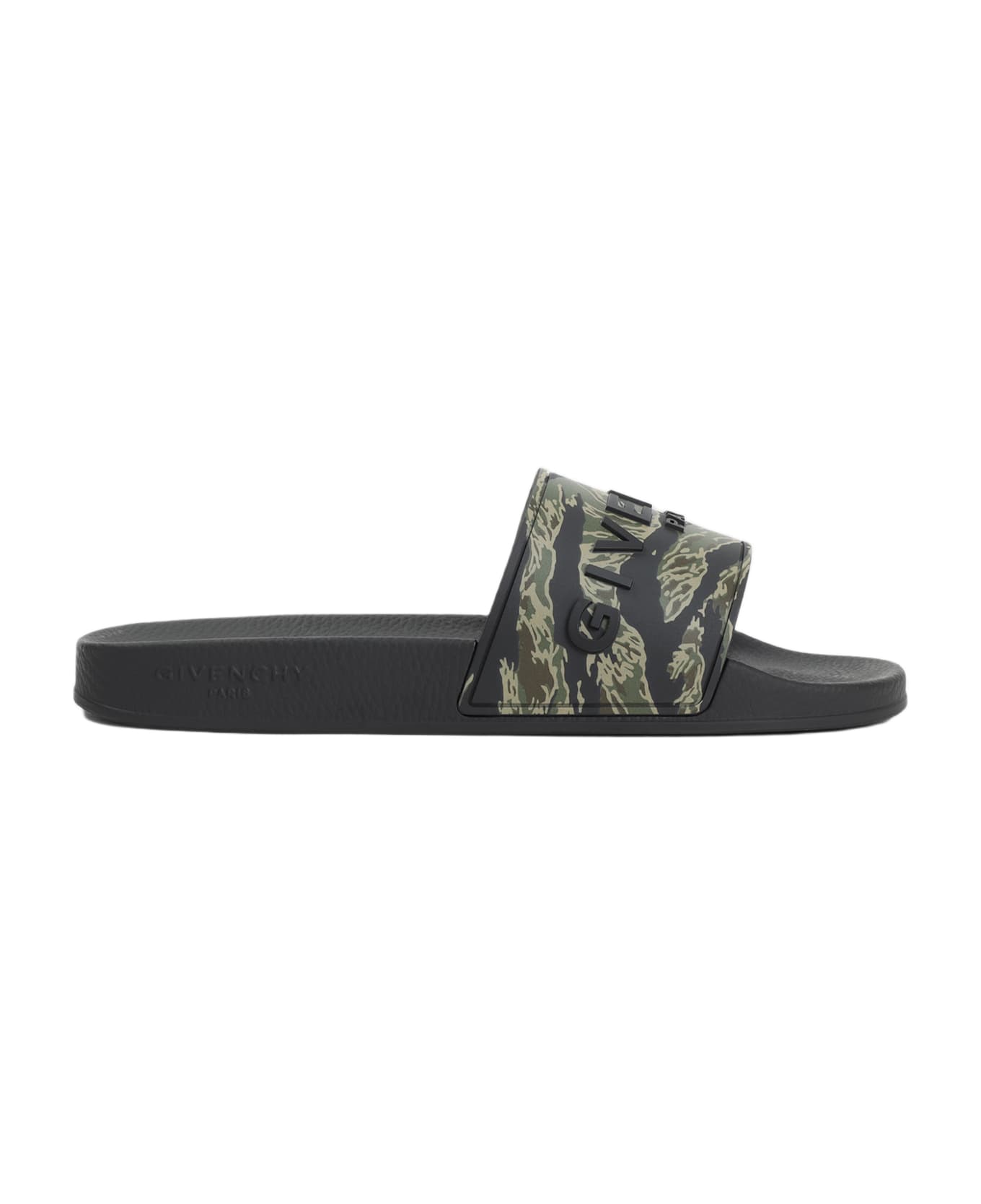 Givenchy Slide Flat Sandals - Black Khaki