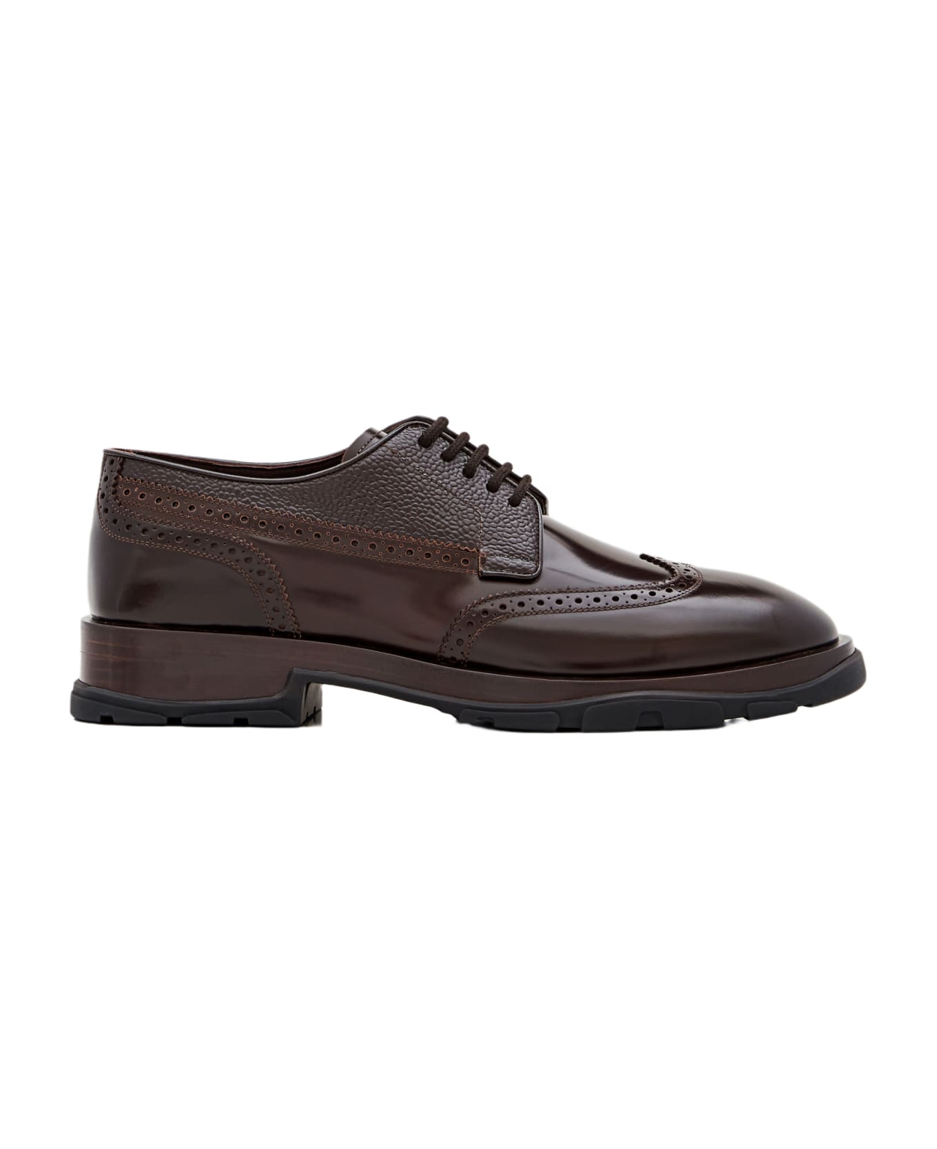 Alexander McQueen Derby Leather Shoes - Brown ローファー＆デッキシューズ