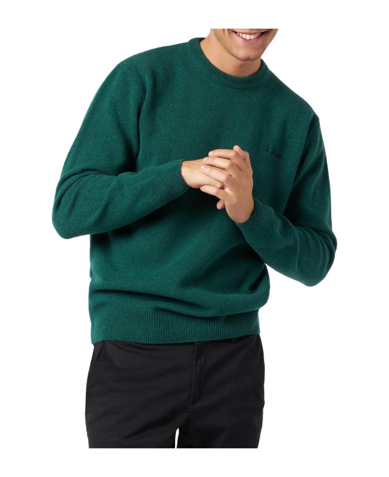 MC2 Saint Barth Green Sweater Regent In Lambswool - GREEN