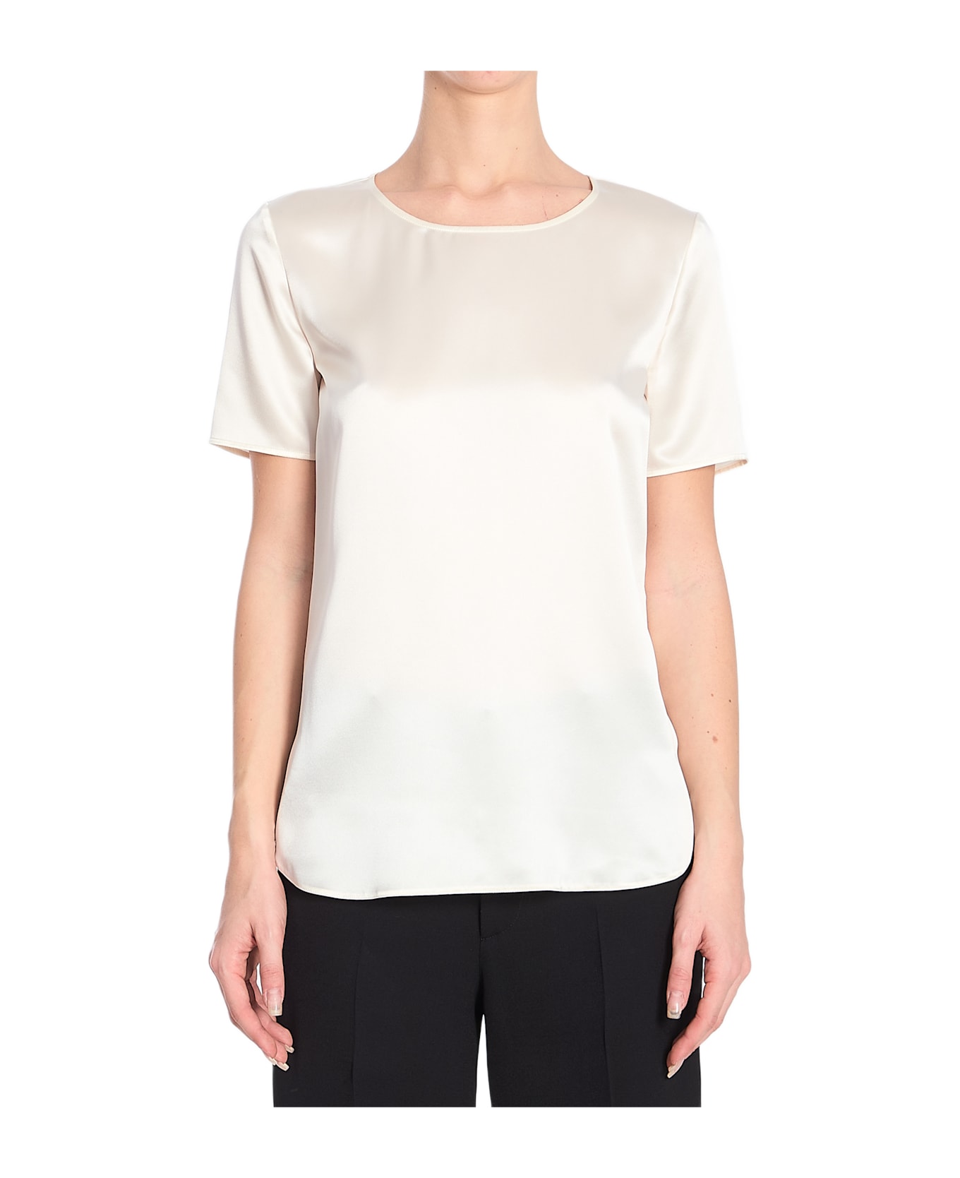 Max Mara Silk Satin Blouse - CREAM
