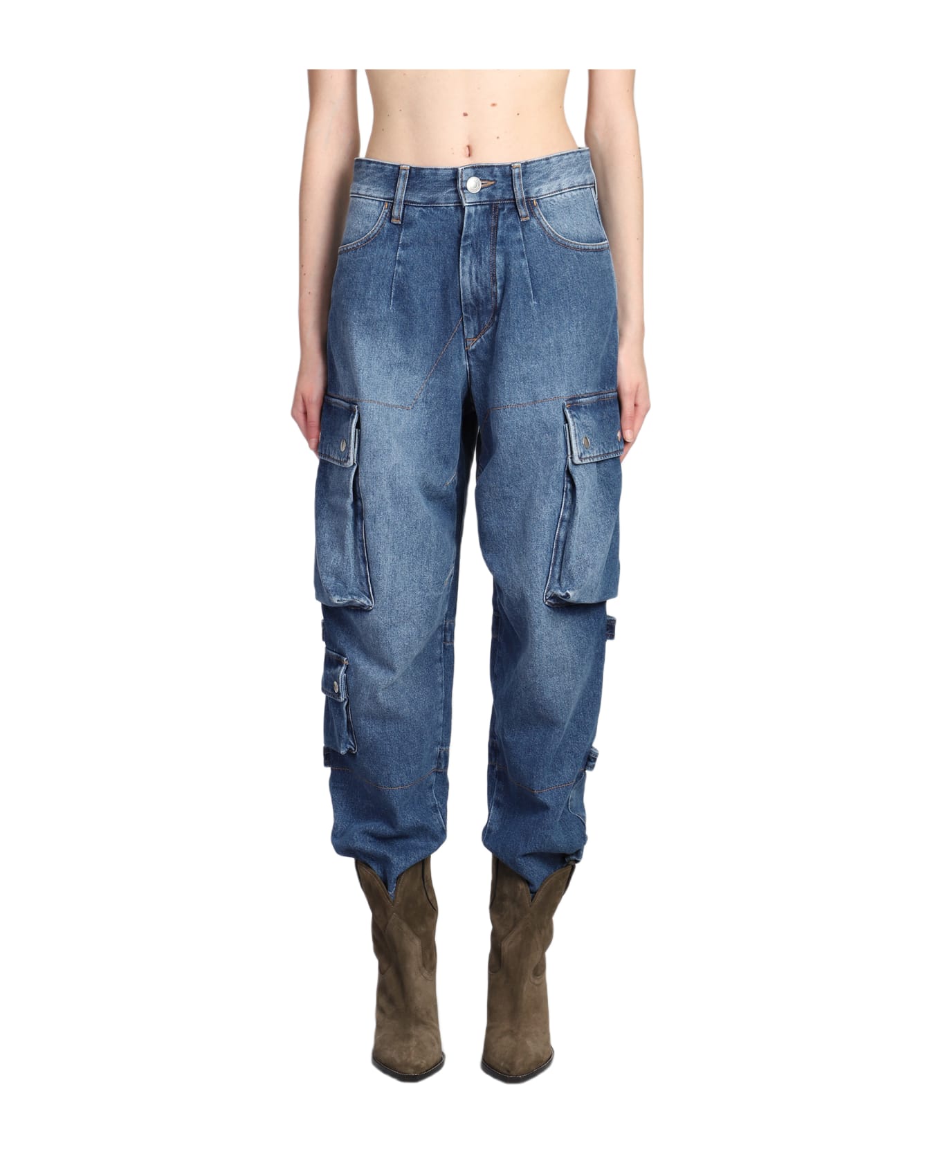 Isabel Marant Elore Cargo Jeans - BLUE