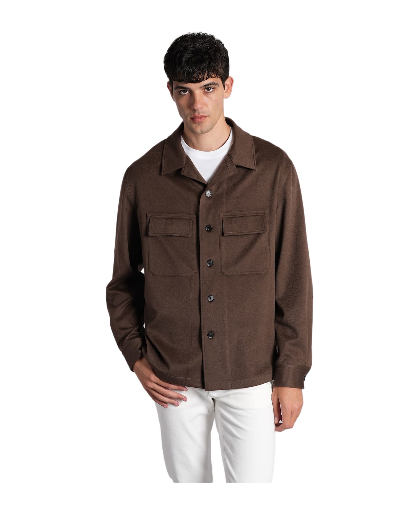 Zegna Casual Jacket In Brown Wool - brown