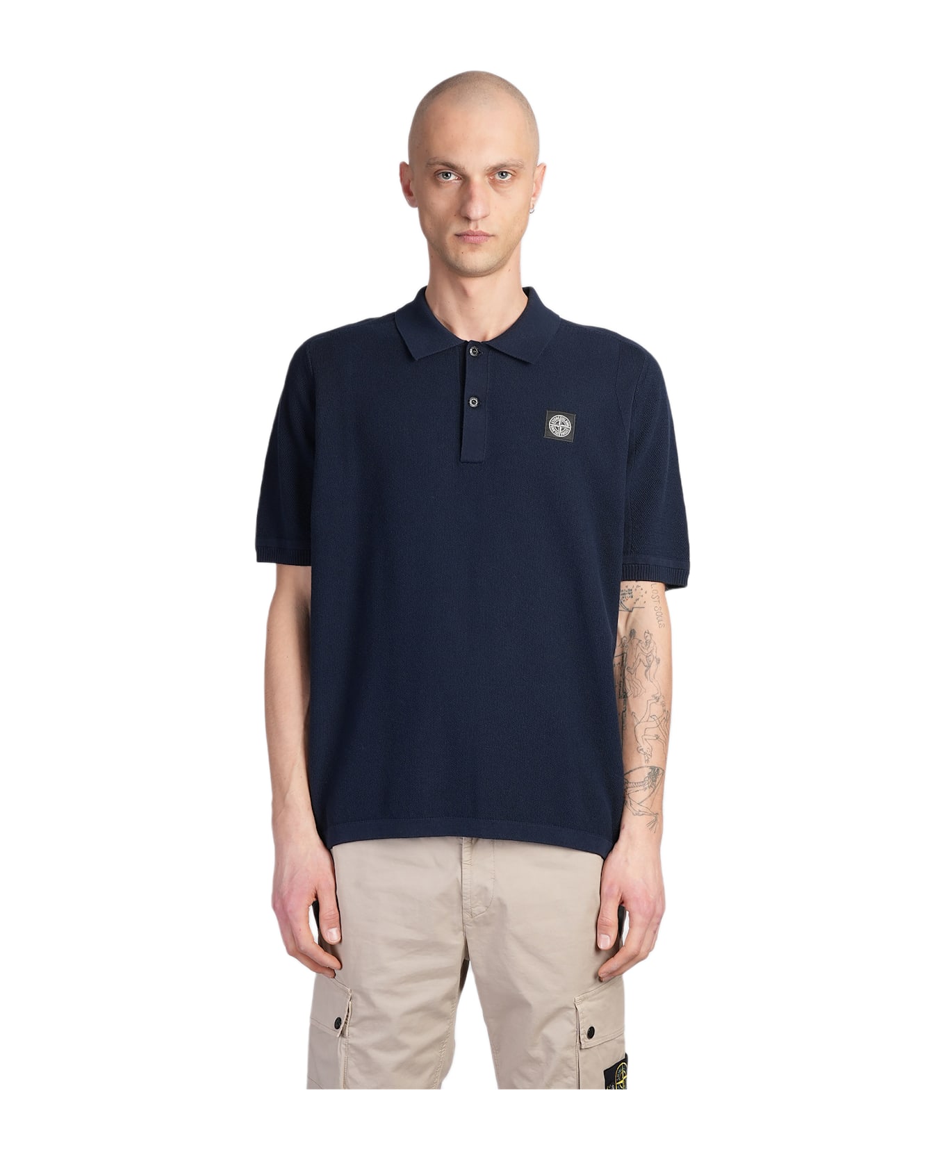 Stone Island Polo In Blue Cotton - blue