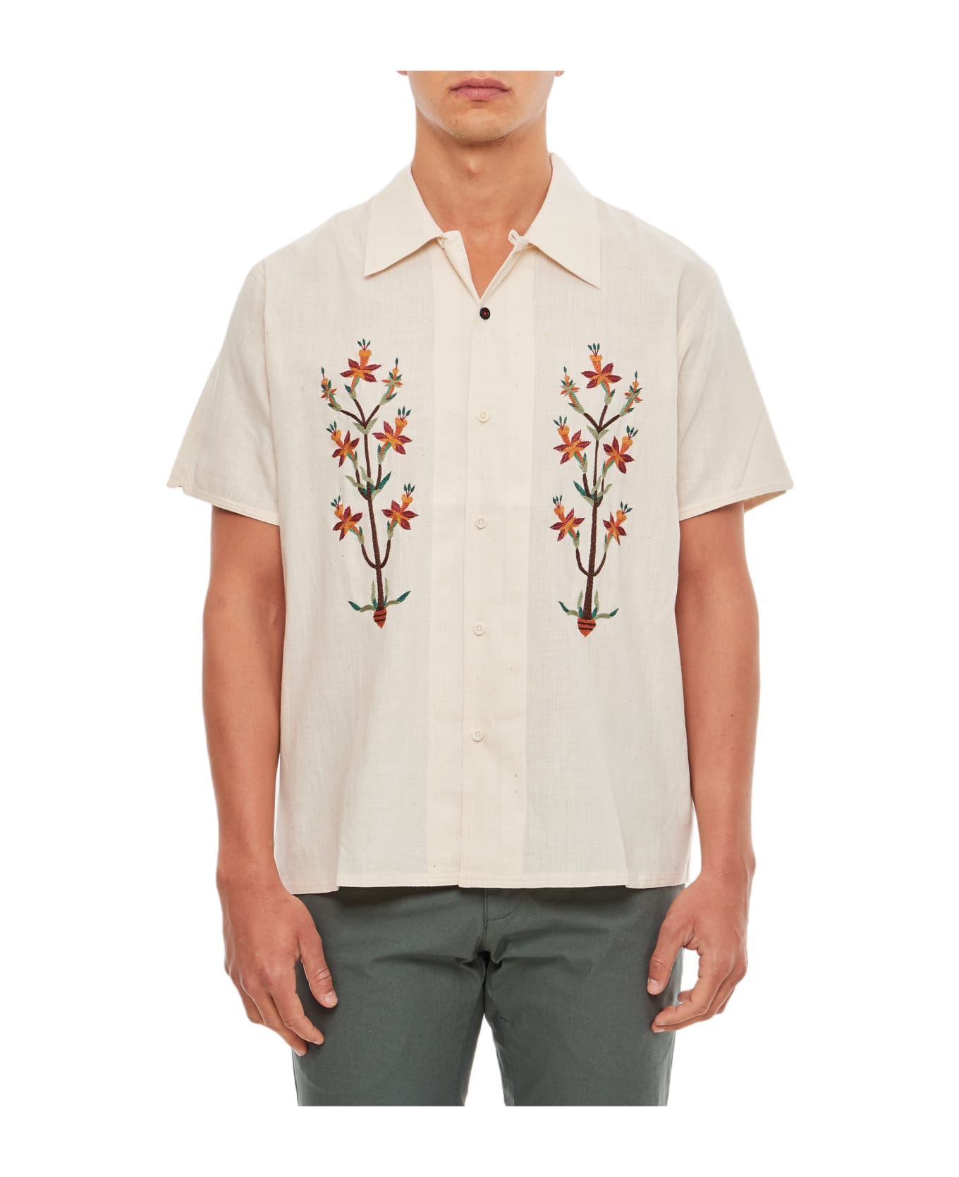 Kardo Cotton Bowling Shirt - White