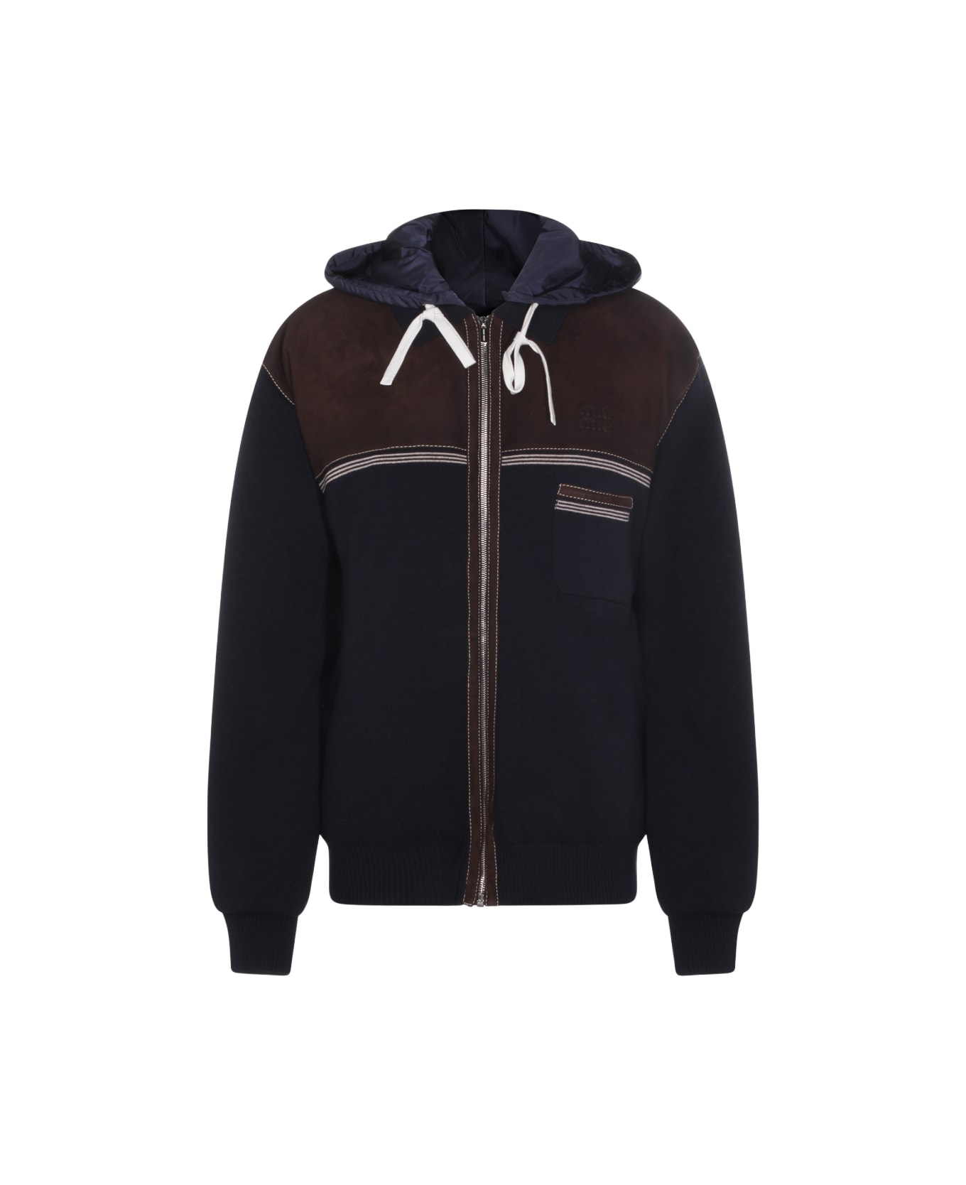 Miu Miu Blue Cashmere Down Jacket - Blue