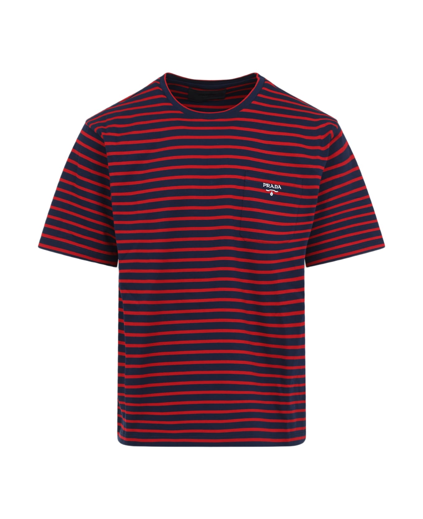 Prada Cotton T-shirt - D Rosso Blu