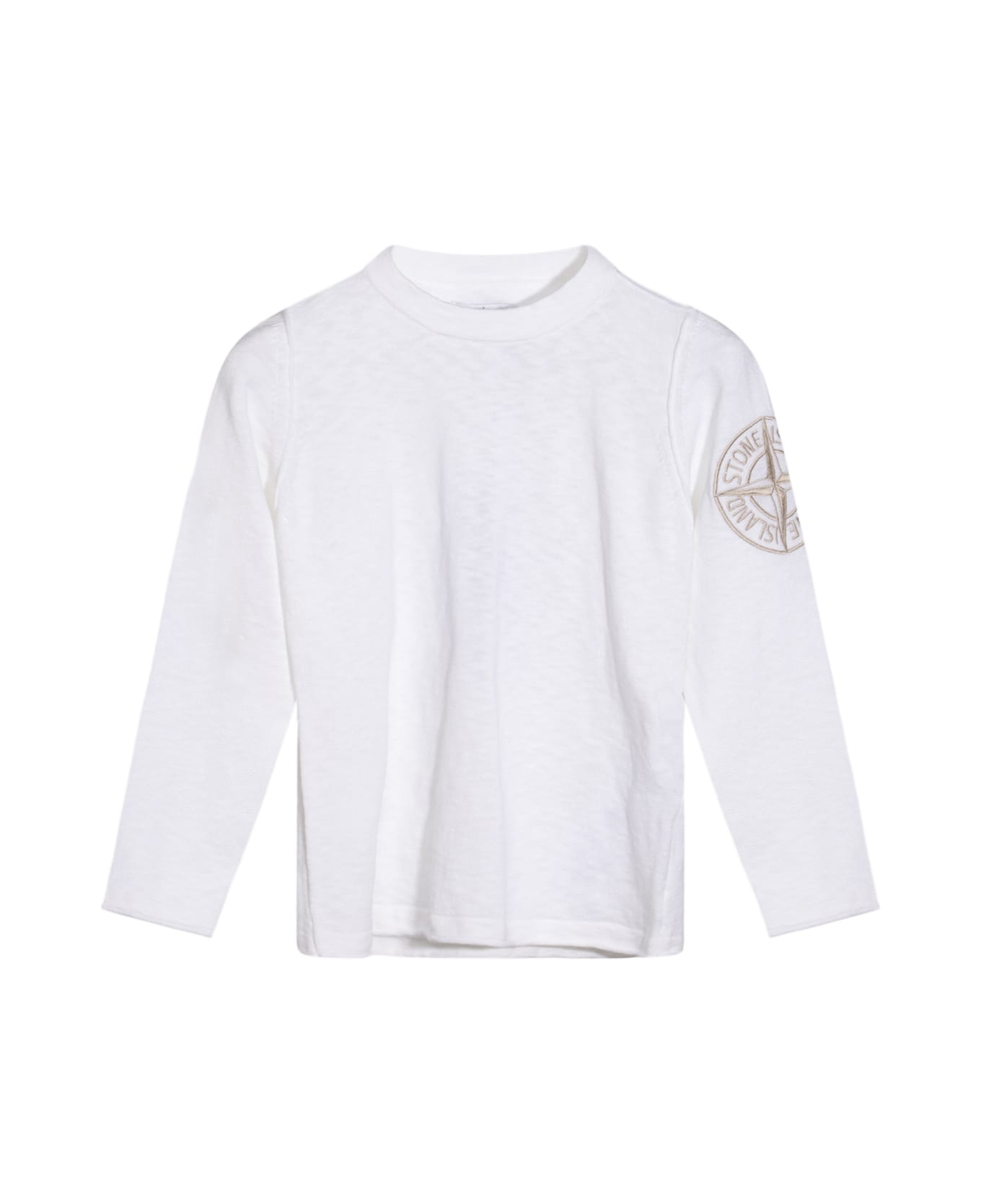Stone Island White Cotton Knitwear - White