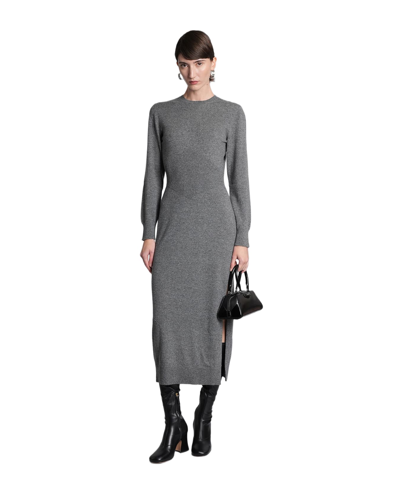 Givenchy Long Dress In Grey Cashmere - grey