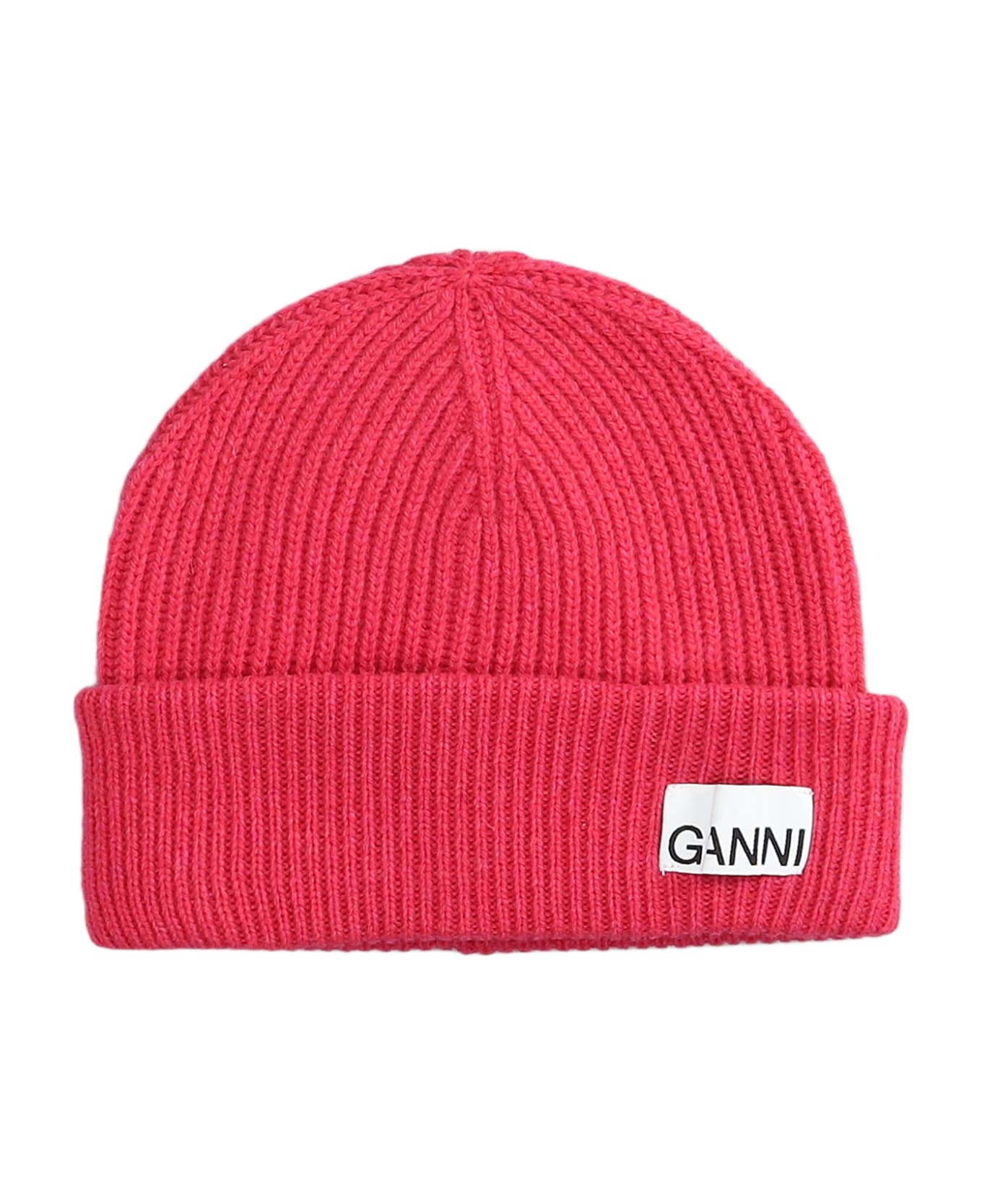 Ganni Hats In Fuxia Wool - fuxia