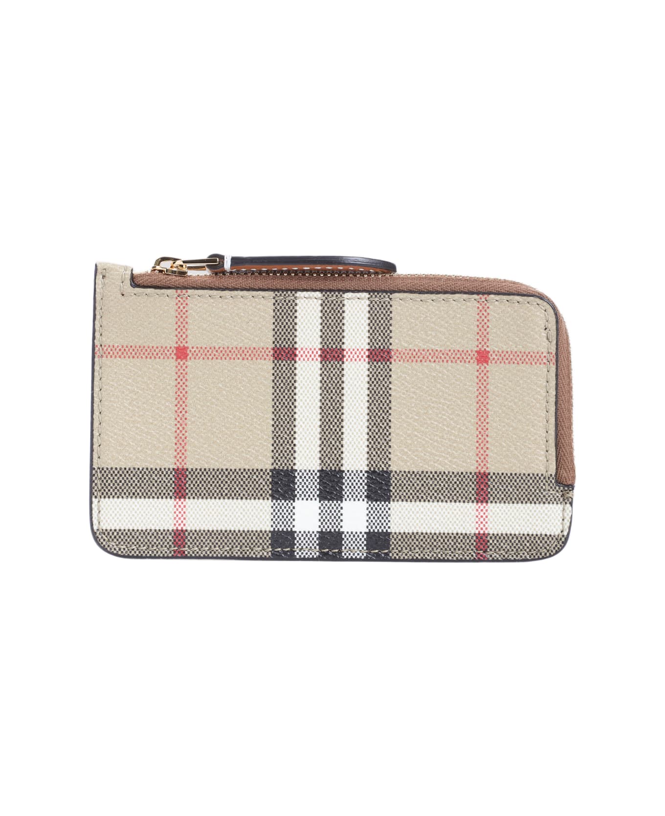 Burberry Somerset Zip Credit Card Case - Vntg Chk Briar Brown