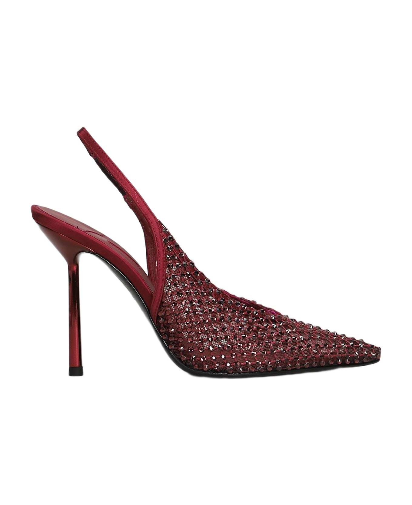 Le Silla Gilda Pumps In Bordeaux Satin - bordeaux