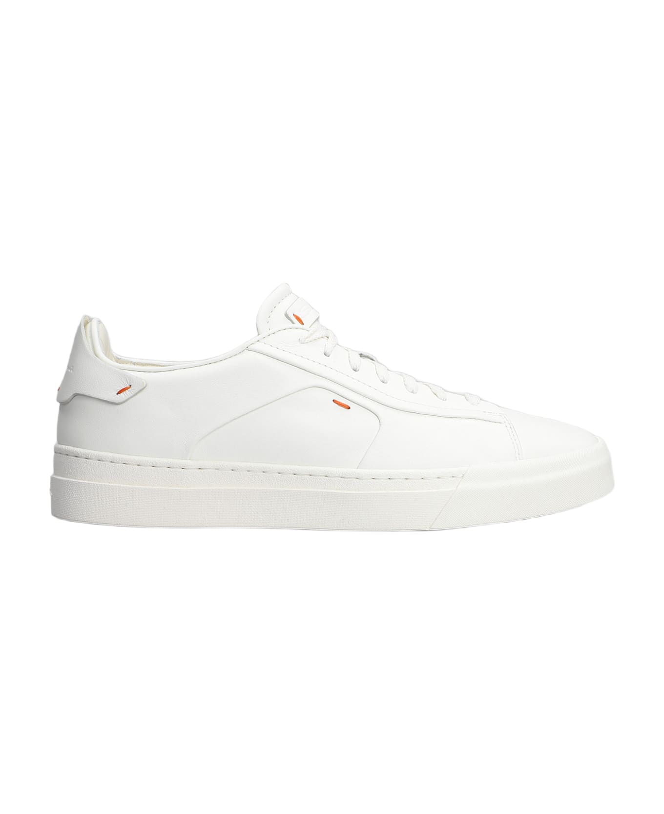 Santoni Sneakers In White Leather Santoni