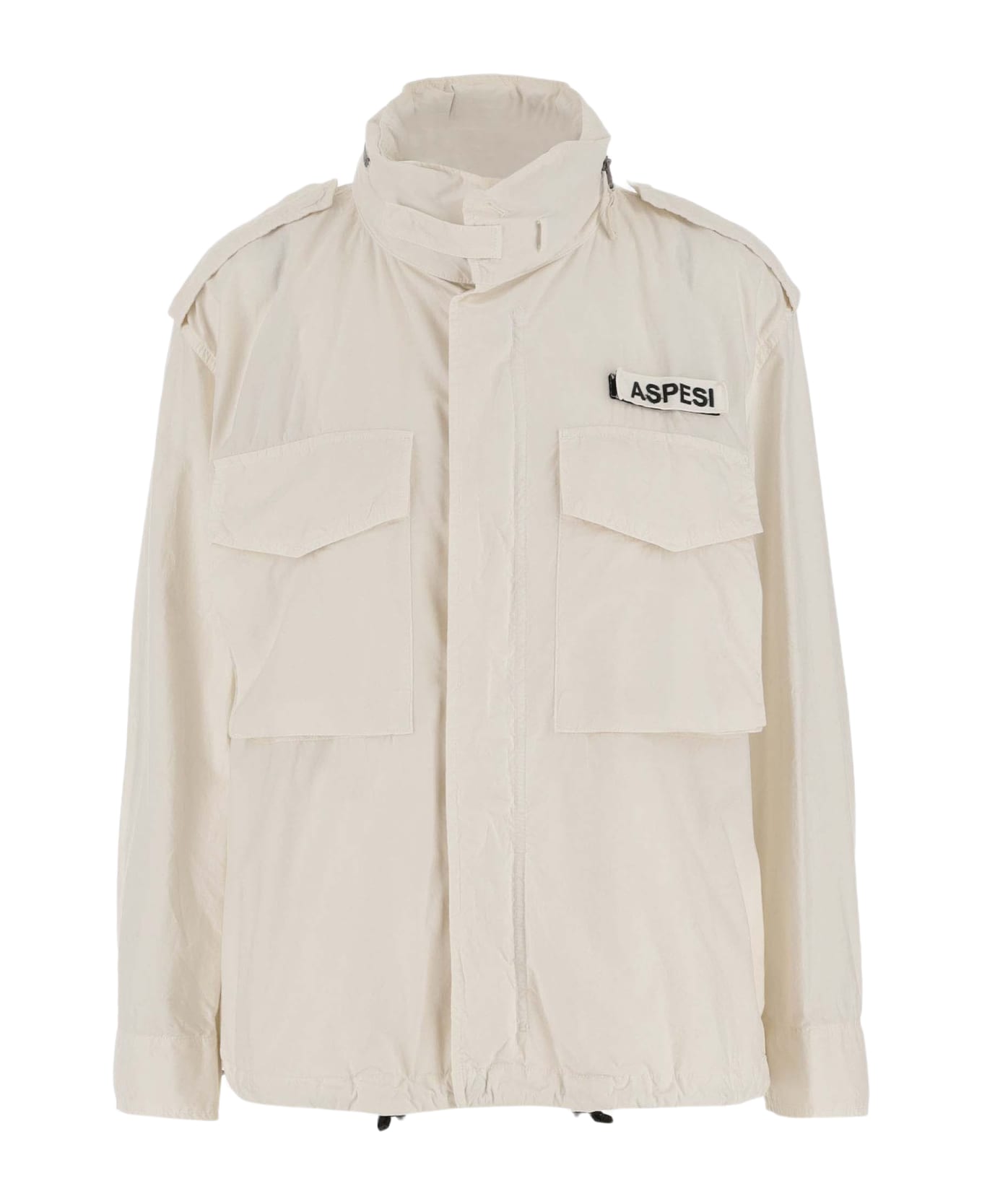 Aspesi Cotton Jacket With Logo - Ivory