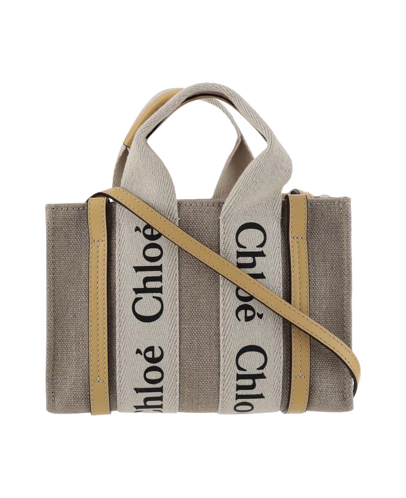 Chloé Mini Woody Tote Bag - Beige