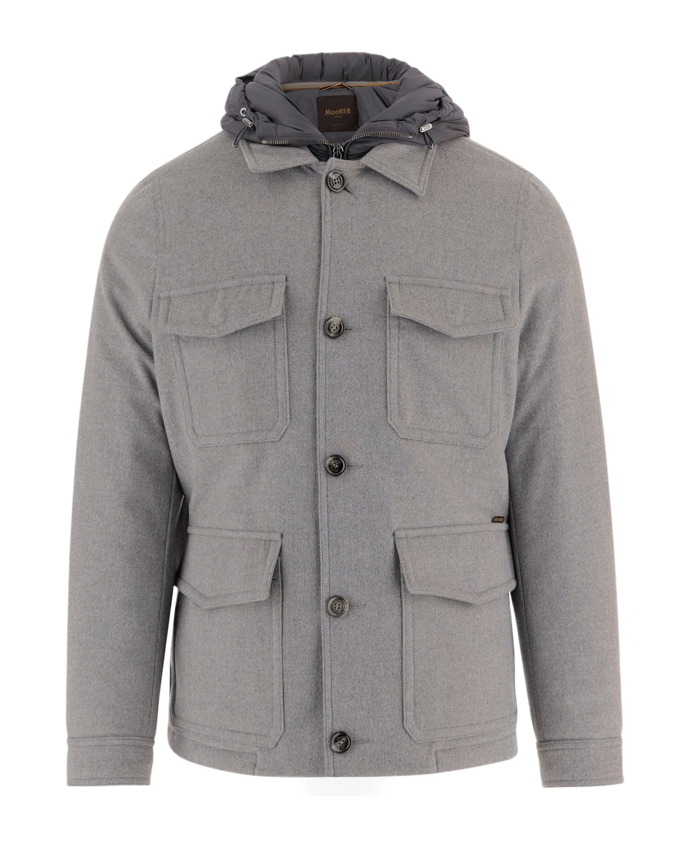 Moorer Wool And Cashmere Blend Jacket - Light Grey