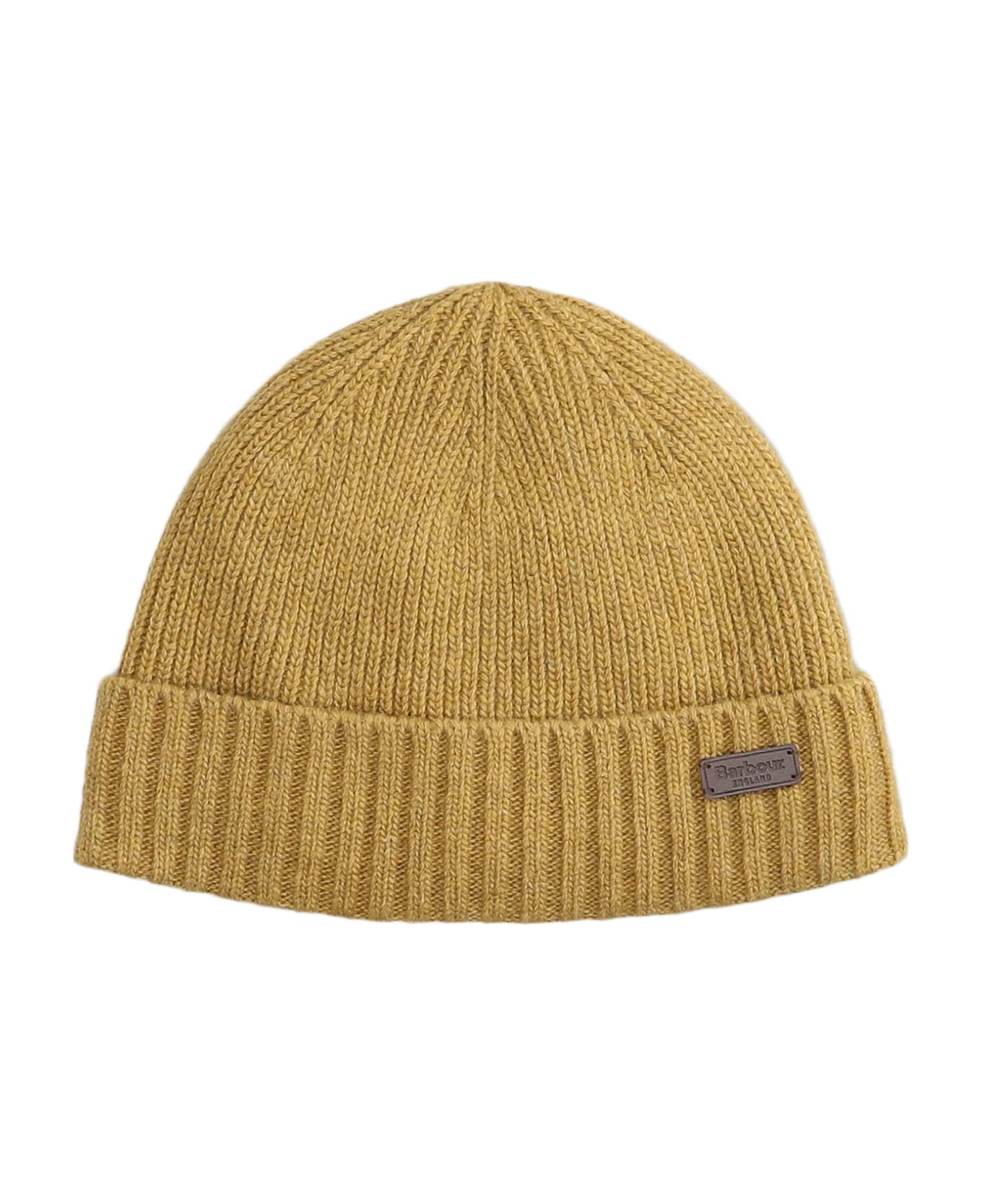 Barbour Carlton Beanie Hats In Yellow Wool - Harvest Gold