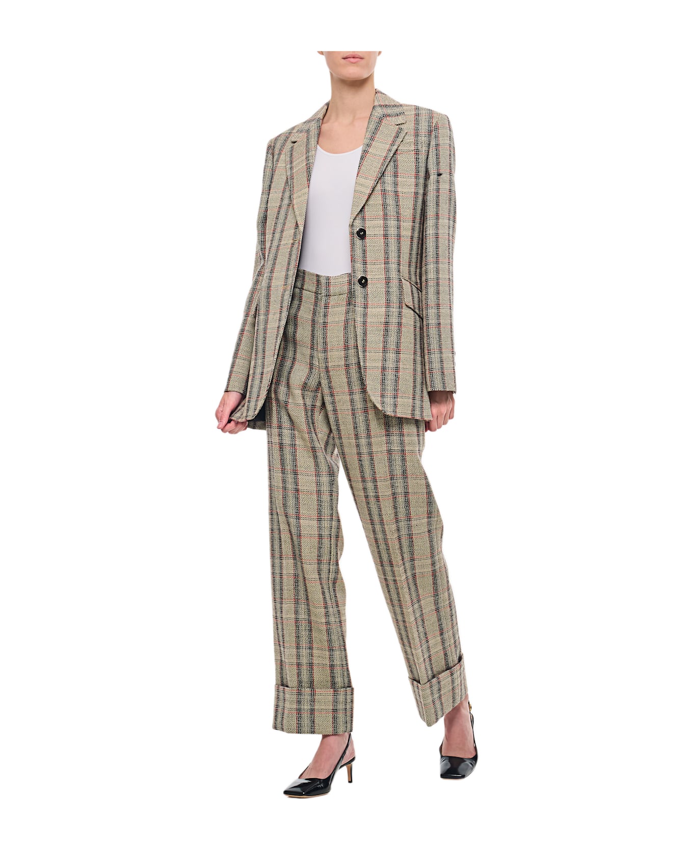 Durazzi Milano Checked Tailored Pants - MultiColour