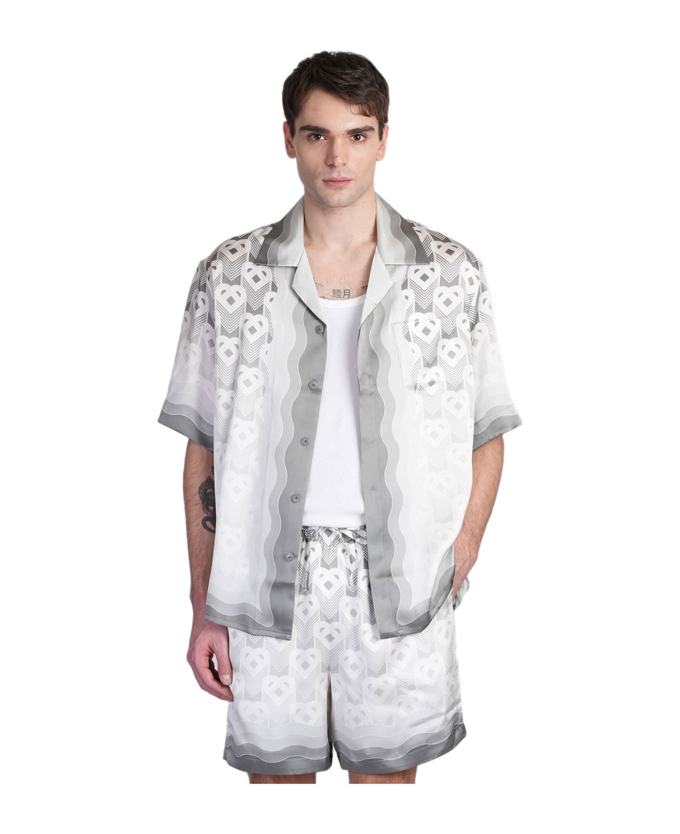 Casablanca Grey Silk Shirt - grey