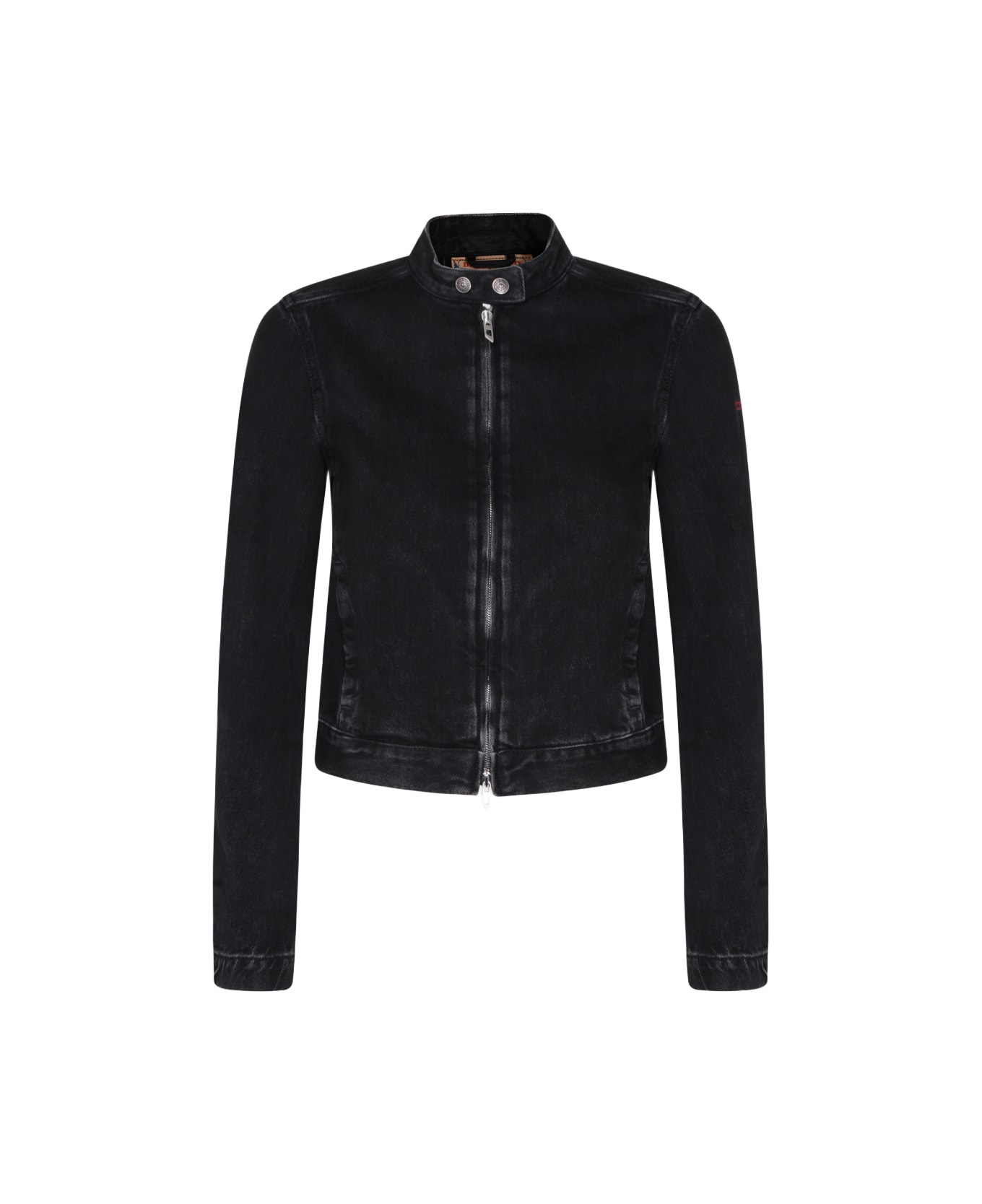 Diesel Black Cotton Denim Jacket - Black