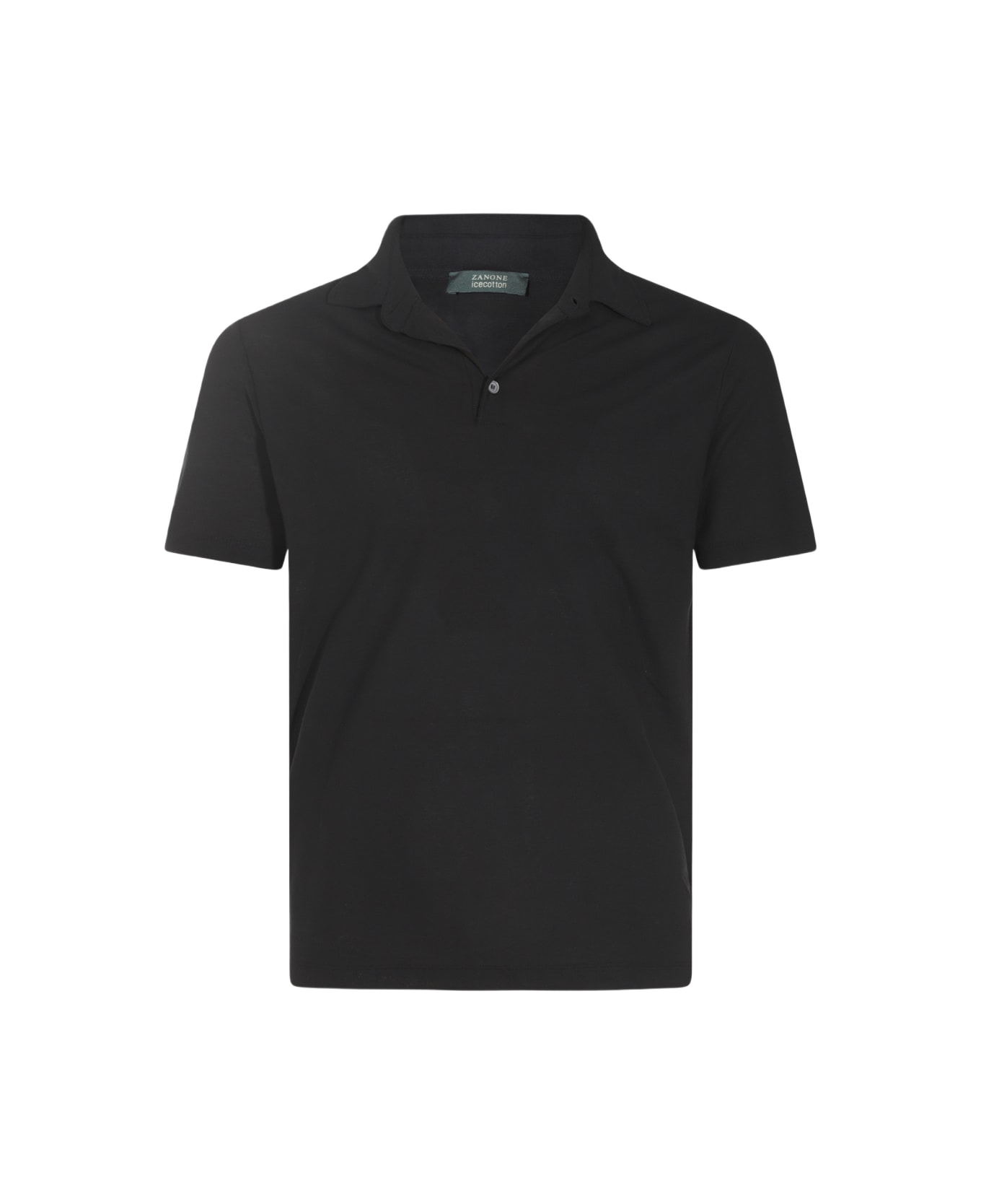 Zanone Black Cotton Polo Shirt - Black