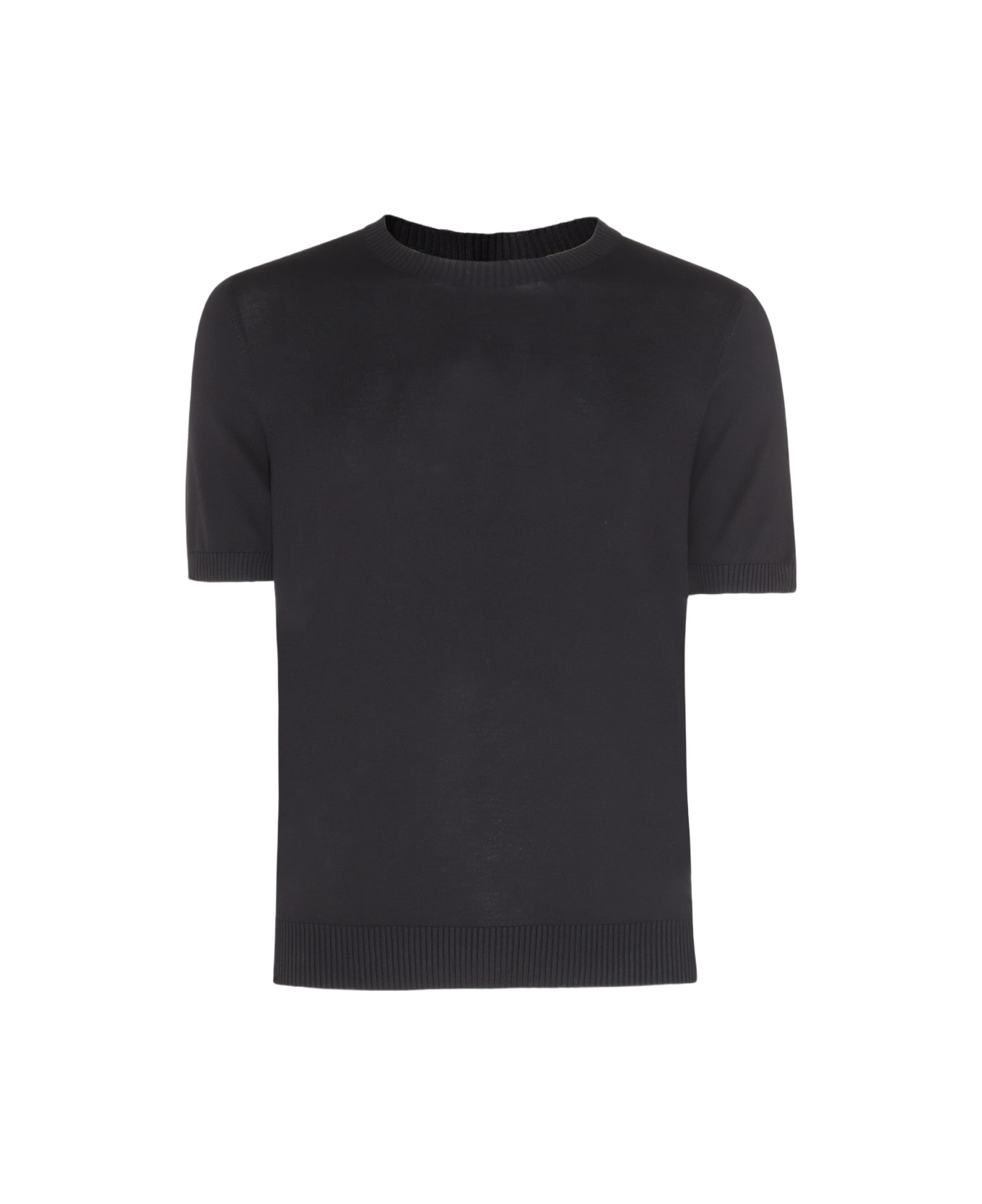 Malo Black Cotton Sweater - Black