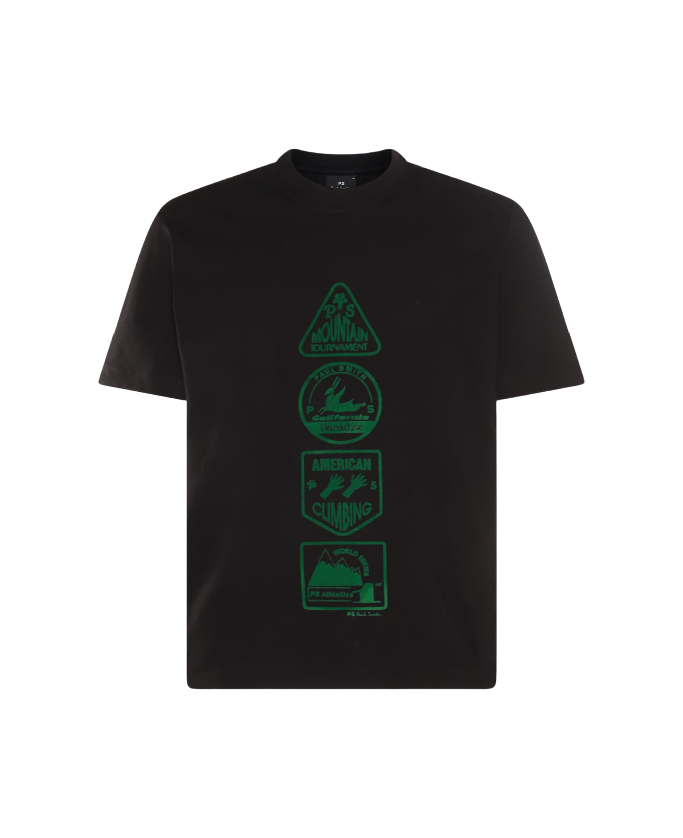 Paul Smith Black And Green Cotton T-shirt - Black