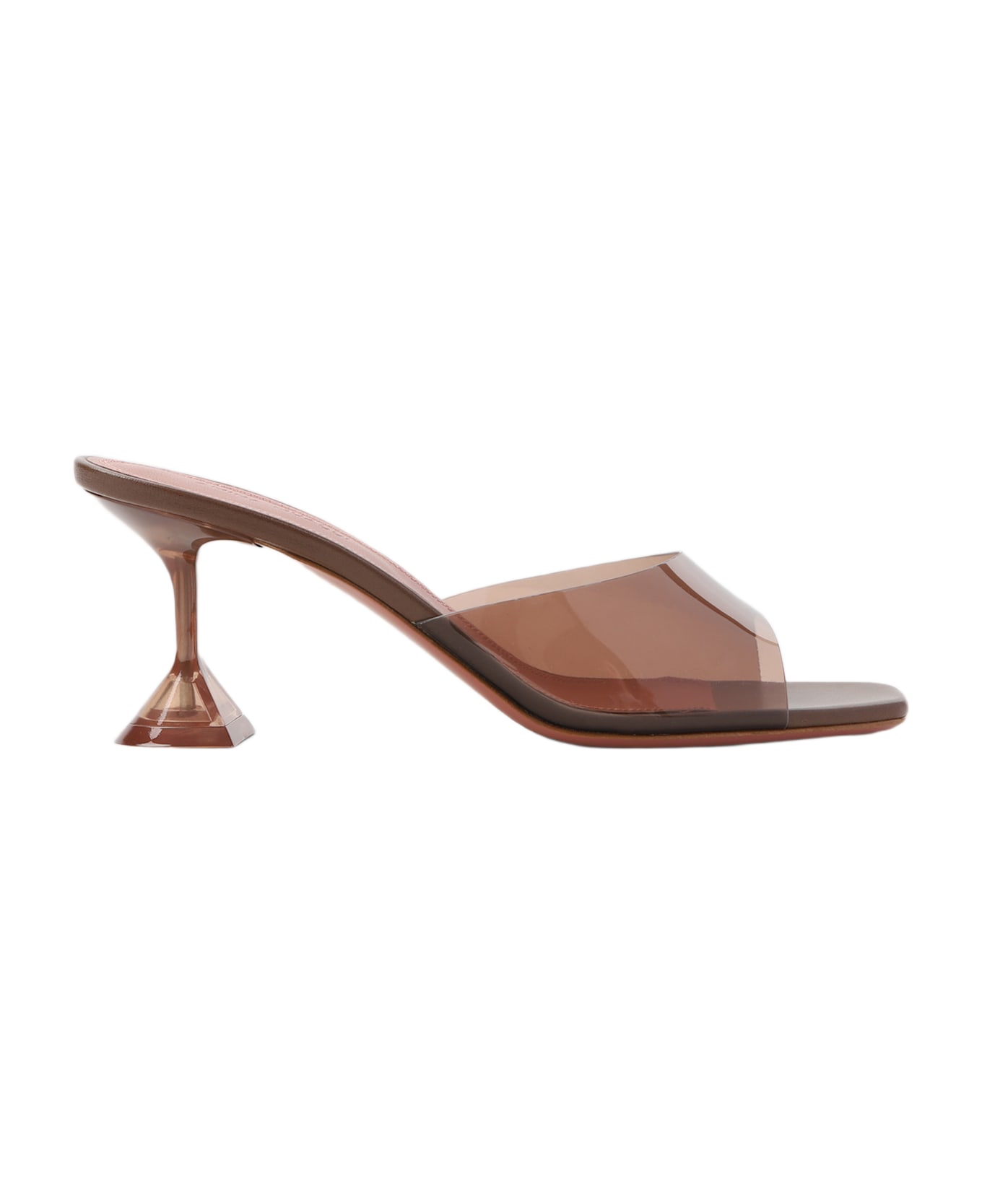Amina Muaddi Lupita Glass Mules - Mocha