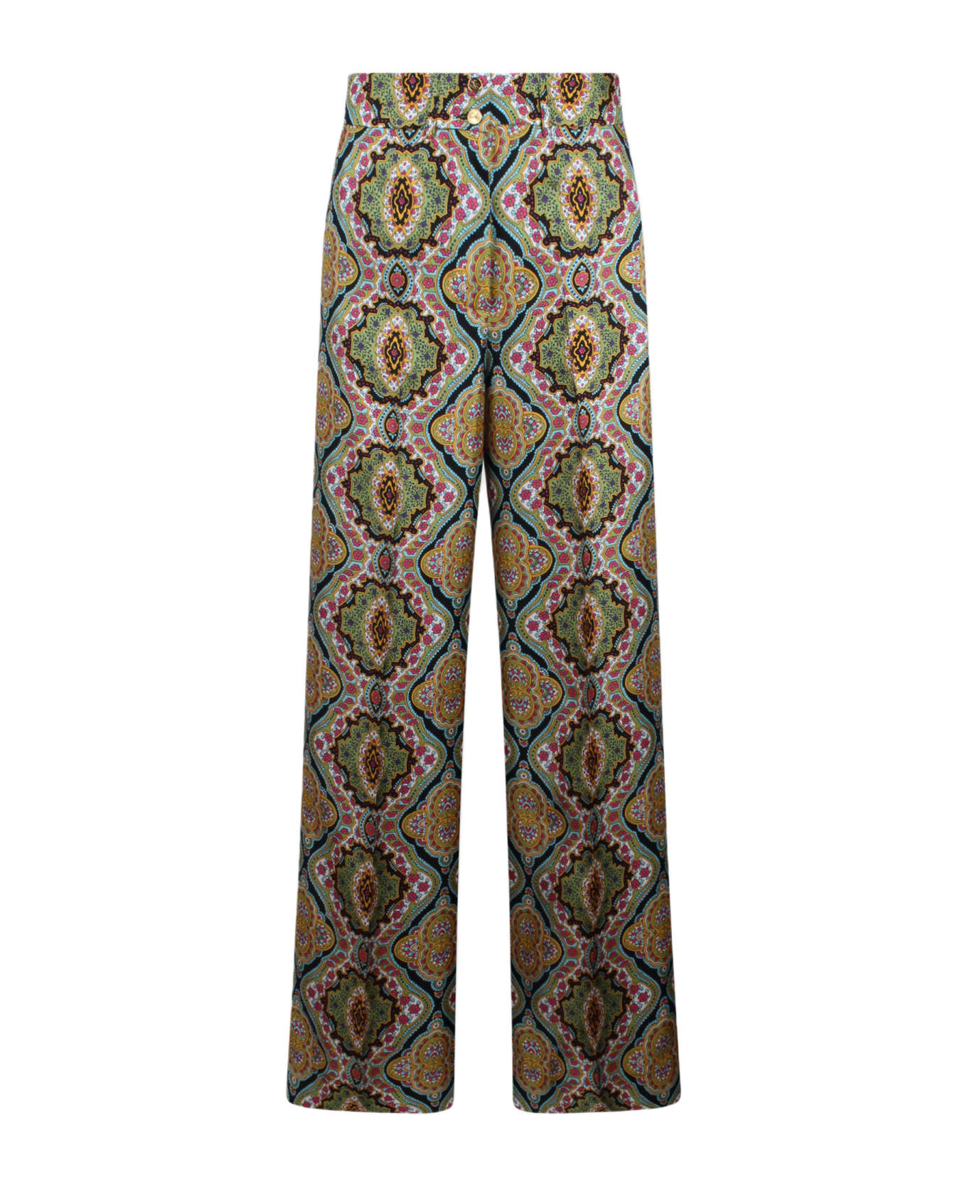 Etro Silk Jacquard Trousers - Multicolour