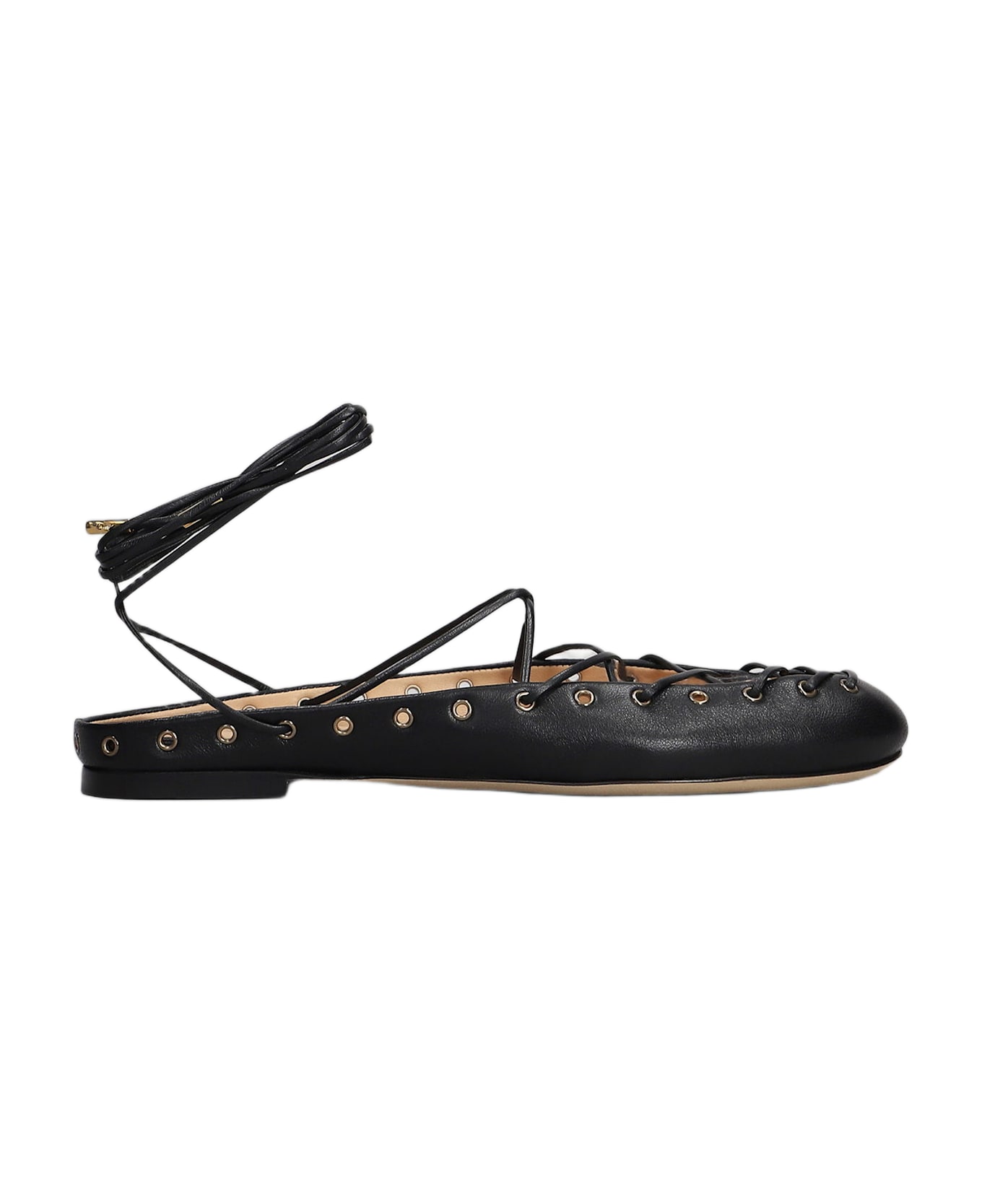 Chloé Ghillies Ballet Flats In Black Leather - black